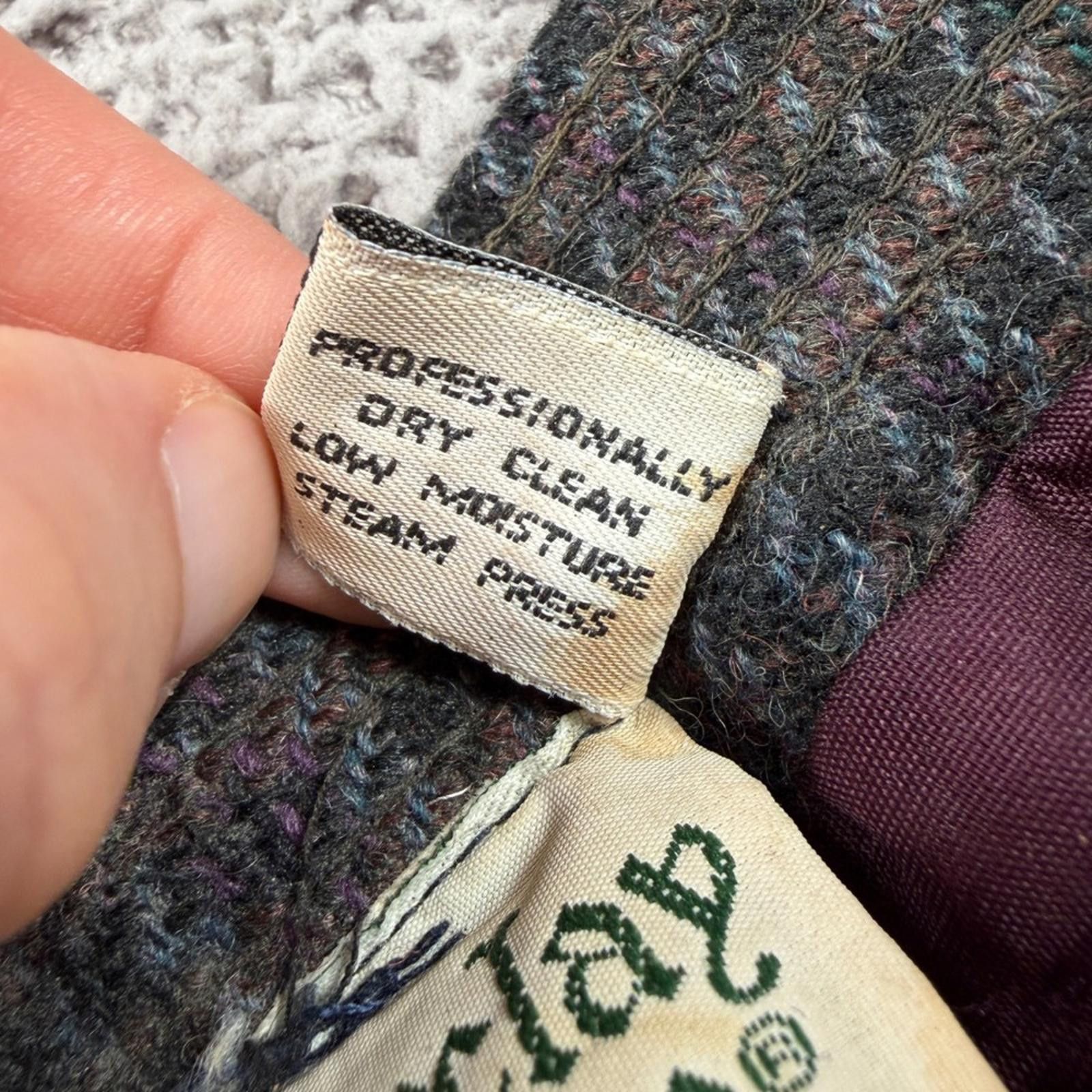 Other Vintage 70's Barclay Square 100% Wool Houndstooth Trousers Size 34R - 7 Thumbnail