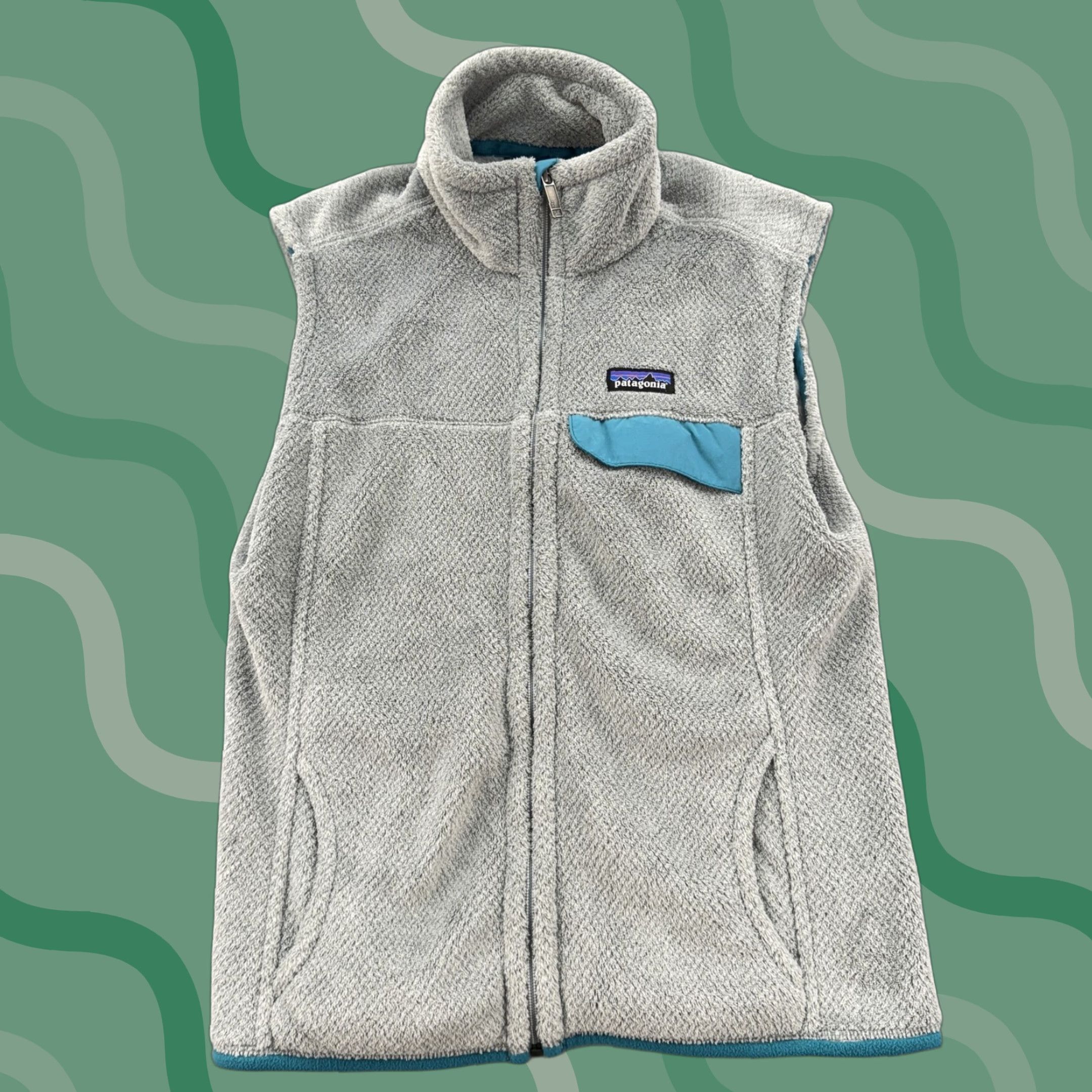 Patagonia Patagonia Vest Womens Large Gray Blue Full Zip Fleece Synchilla Outdoor Classic Casual Travel 90s Mens Womens Boys Girls Size L / US 10 / IT 46 - 1 Thumbnail