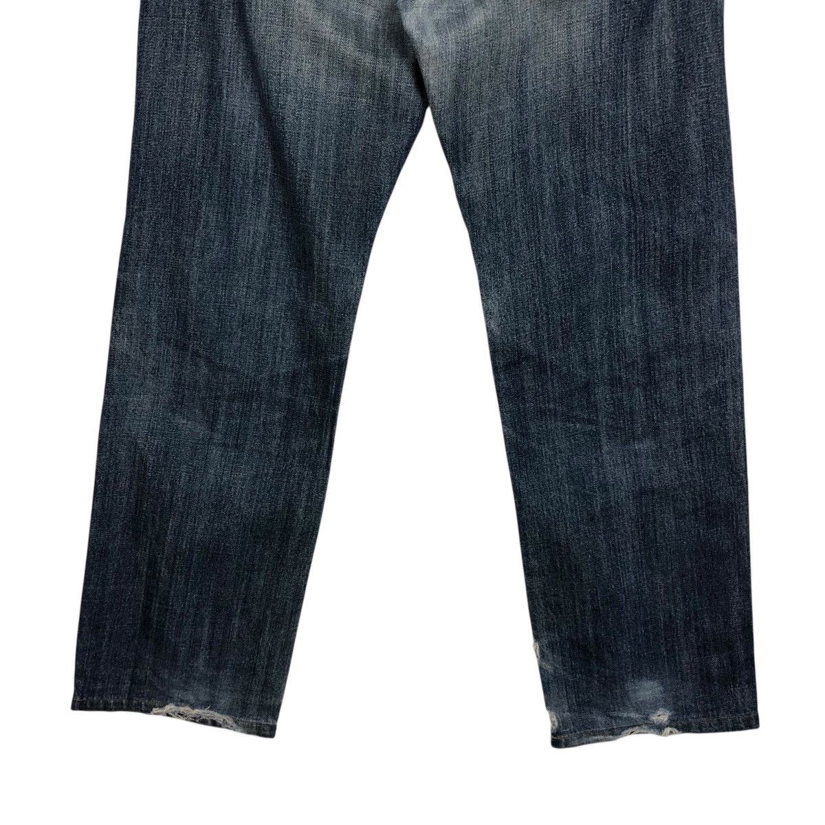 Japanese Brand Ring Denim Dark Wash Straight Leg Jeans Faded Size US 30 / EU 46 - 12 Thumbnail