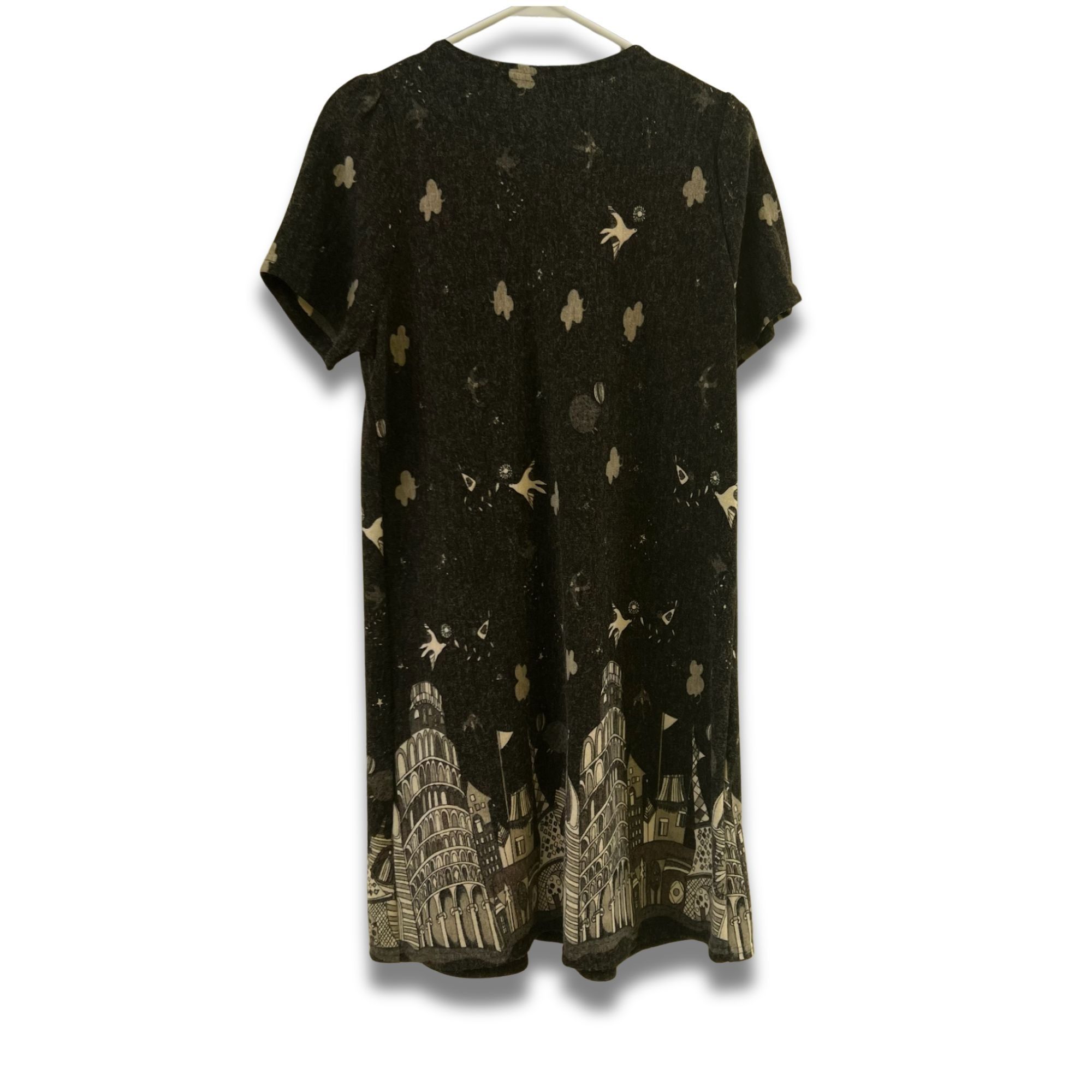 Other Cassis Collection Graphic Print Short Sleeve Black Dress Siz Size M / US 6-8 / IT 42-44 - 3 Thumbnail