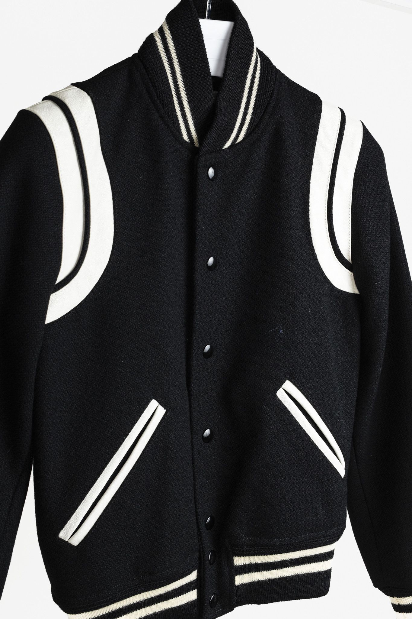 Yves Saint Laurent Saint Laurent Teddy Varsity Black White Jacket Size S / US 4 / IT 40 - 3 Thumbnail