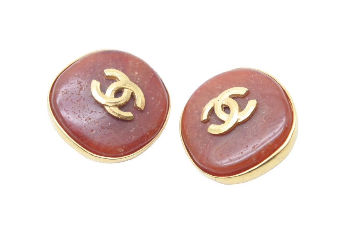 Chanel CHANEL Coco Mark Marble Earrings Size ONE SIZE - 1 Thumbnail