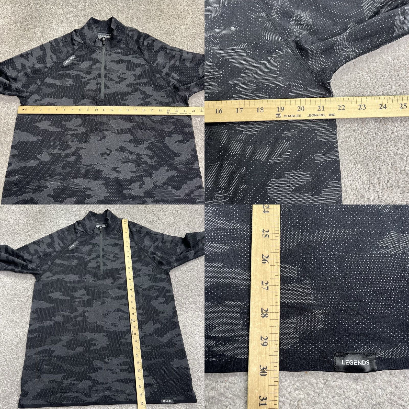 Vintage LEGENDS Dash Quarter 1/4 Zip Mens XL Long Sleeve Pullover Black Camo Reflective"} Size US XL / EU 56 / 4 - 8 Thumbnail