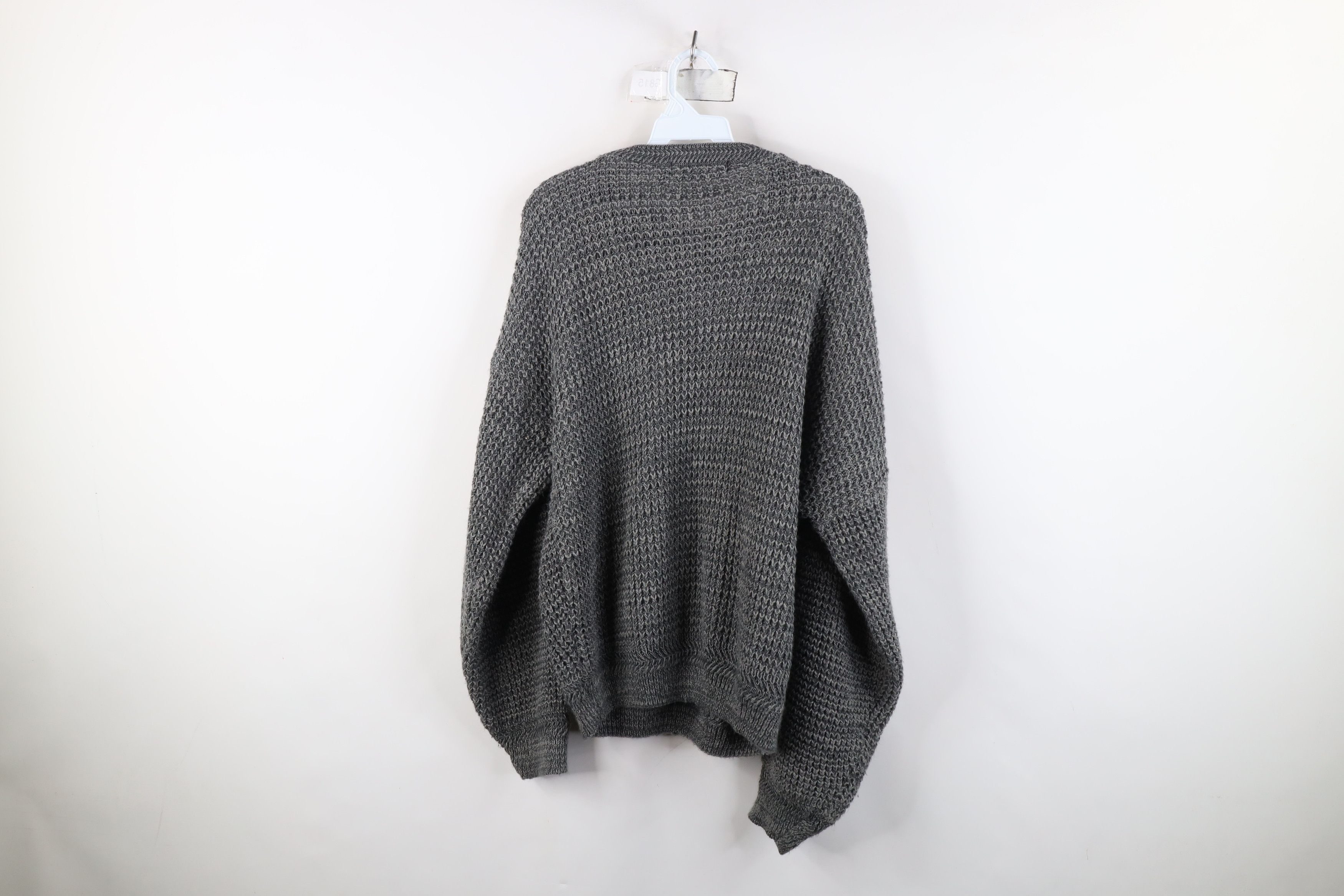 Vintage Vintage 90s Streetwear Chunky Thermal Knit Sweater Gray USA Size US L / EU 52-54 / 3 - 9 Thumbnail
