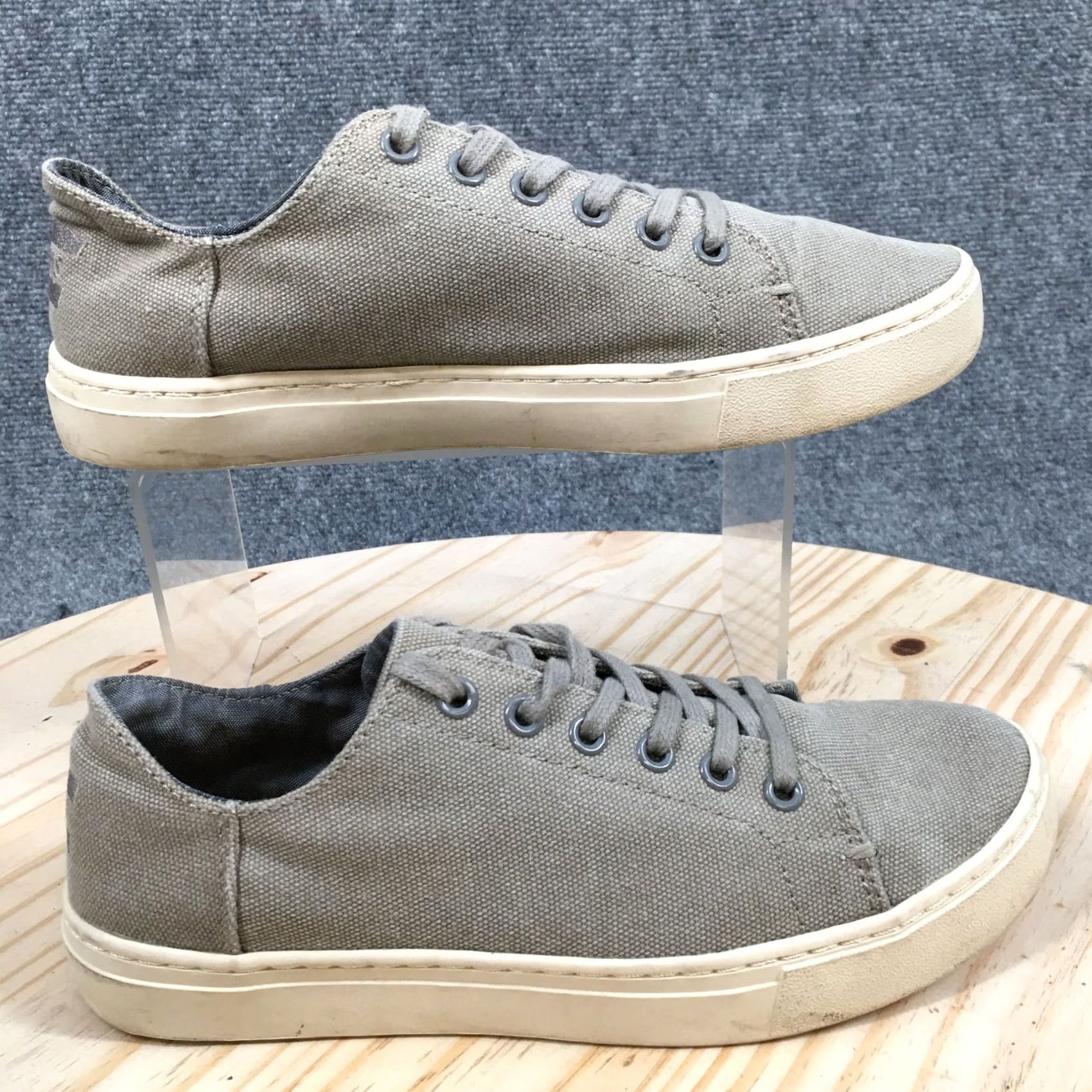 Toms TOMS Lenox Sneakers Gray Canvas Lace Up Low Top Comfort Womens 7 Shoes Casual Shoes Size M / US 6-8 / IT 42-44 - 2 Thumbnail