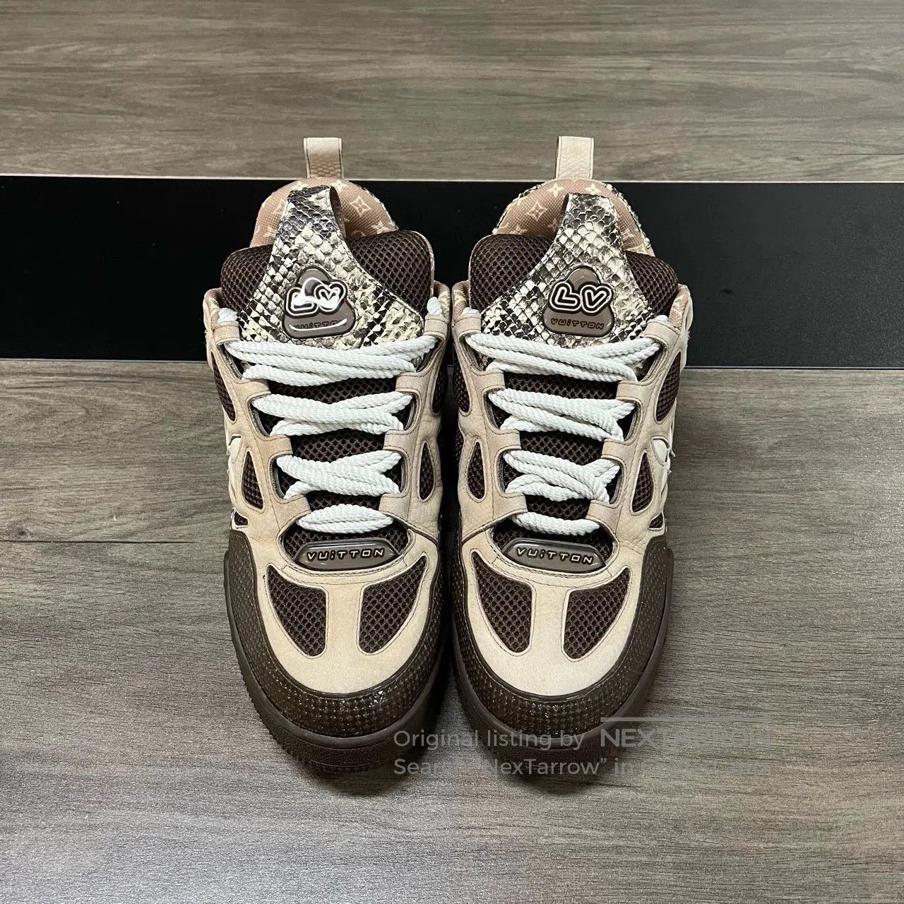 Louis Vuitton LV Skate Brown Snake Print Sneakers. Size US 10.5 / EU 43-44 - 2 Thumbnail