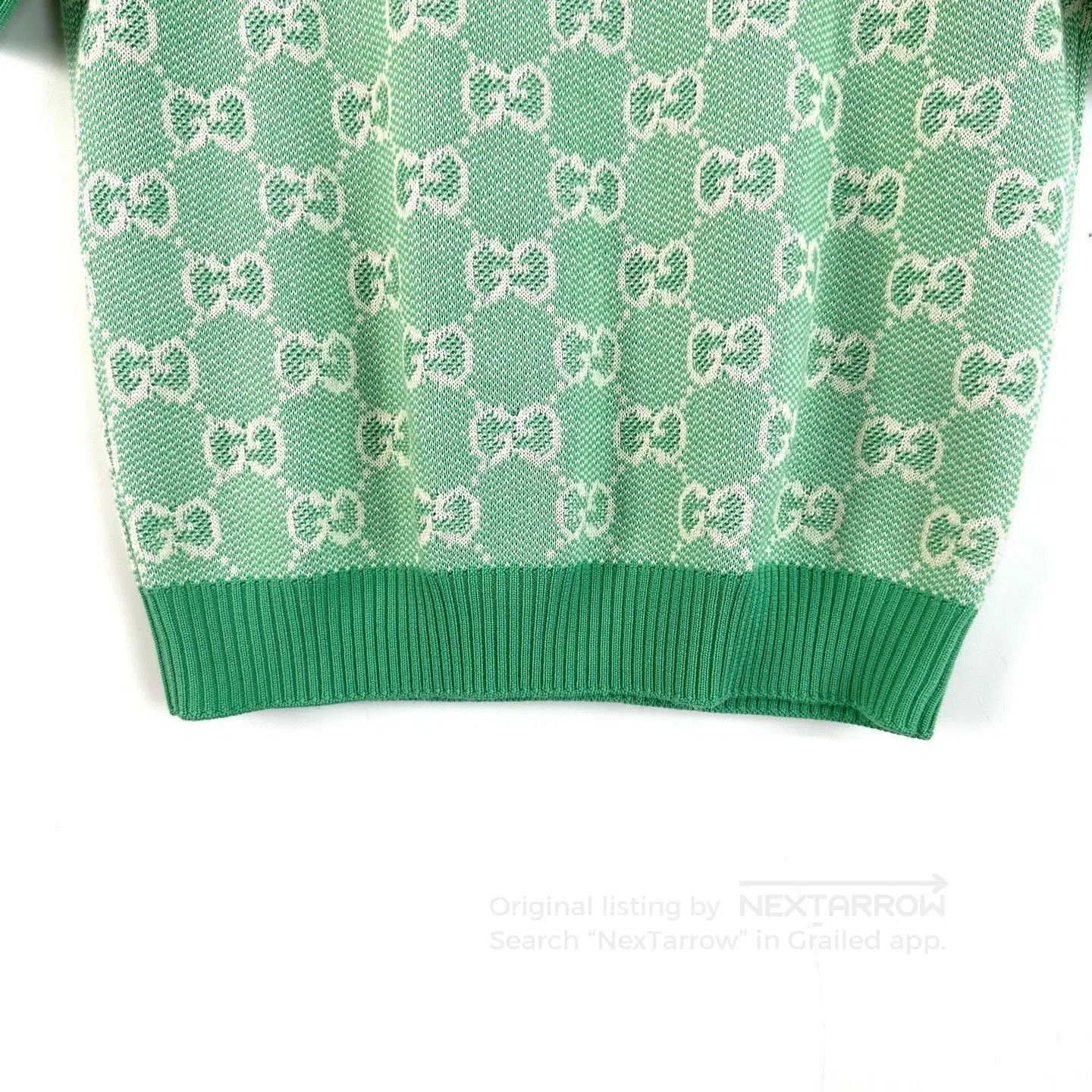 Gucci Gucci Classic Green Double G Monogram Knit Short Sleeve. Size S / US 4 / IT 40 - 6 Thumbnail