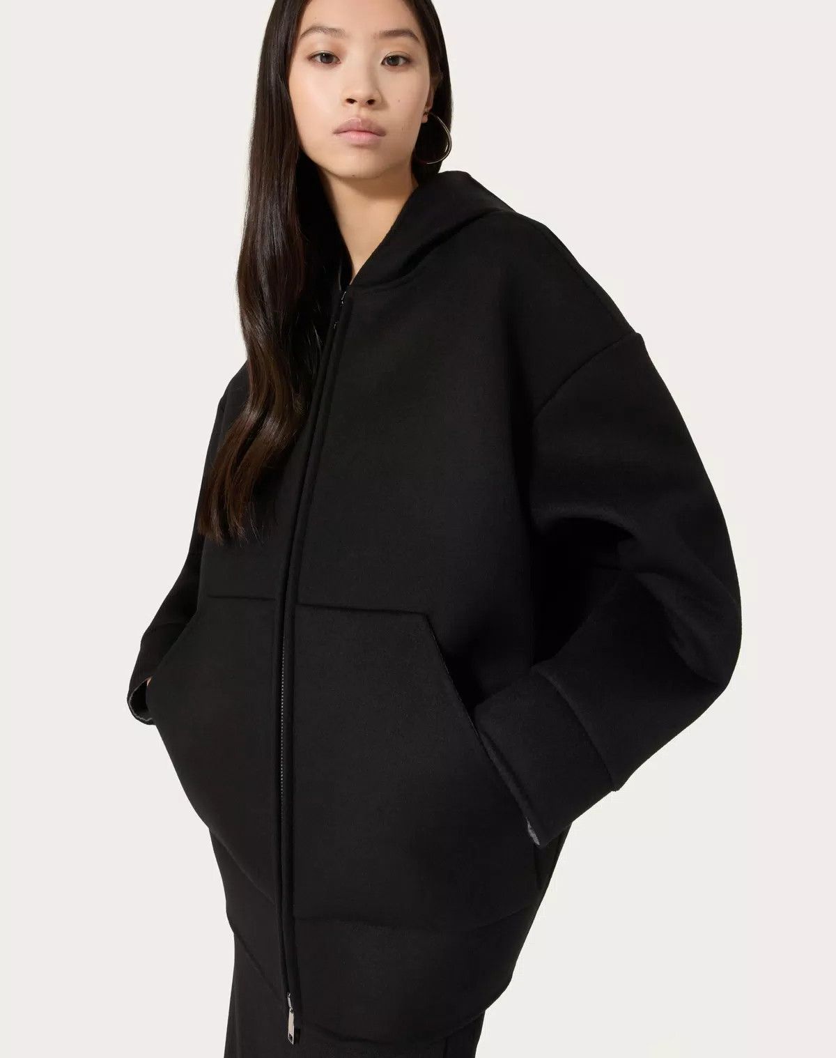 Valentino o1s1wg110426 Compact Drap Peacoat in Nero Size XS / US 0-2 / IT 36-38 - 7 Thumbnail