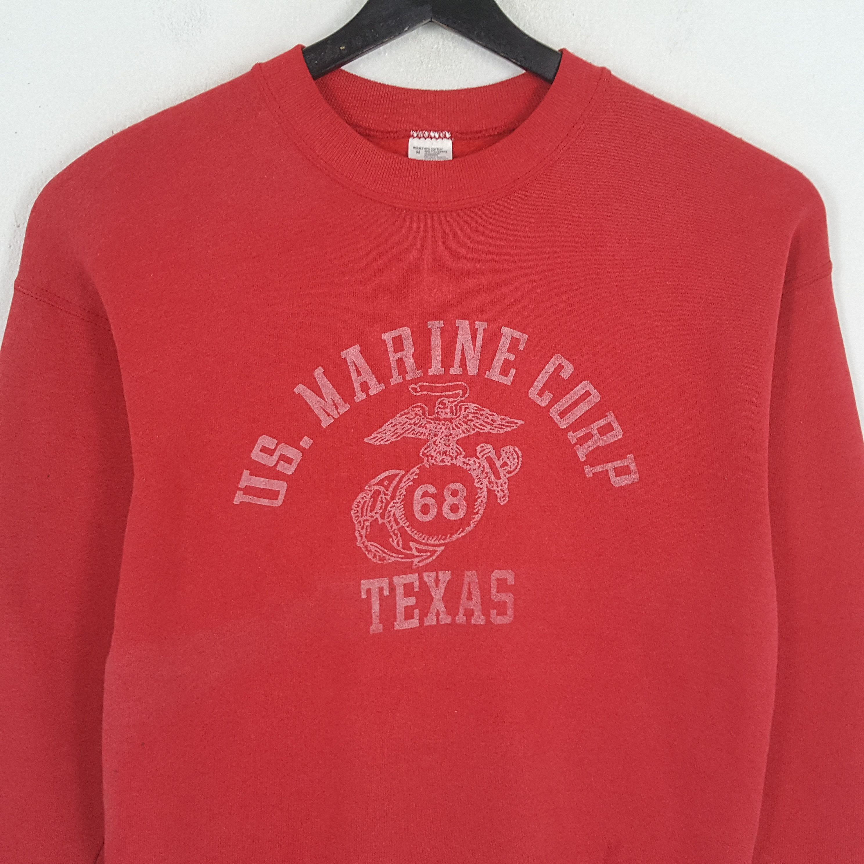 Vintage US MARINE Corp TEXAS Vintage Sweatshirt Size US M / EU 48-50 / 2 - 2 Thumbnail