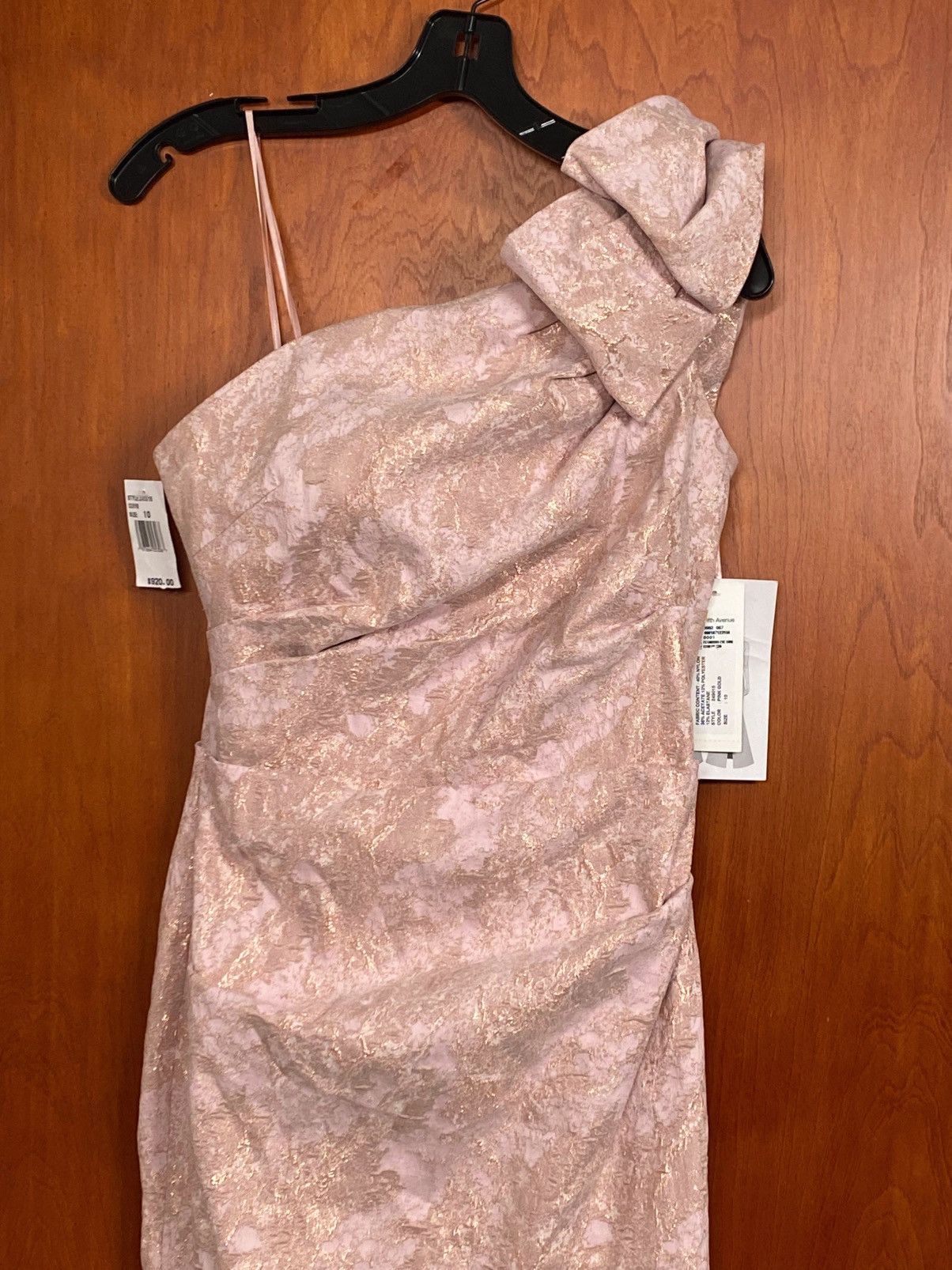 Other Teri Jon Metallic Jacquard One-Shoulder Column Gown size 10 Size L / US 10 / IT 46 - 4 Thumbnail