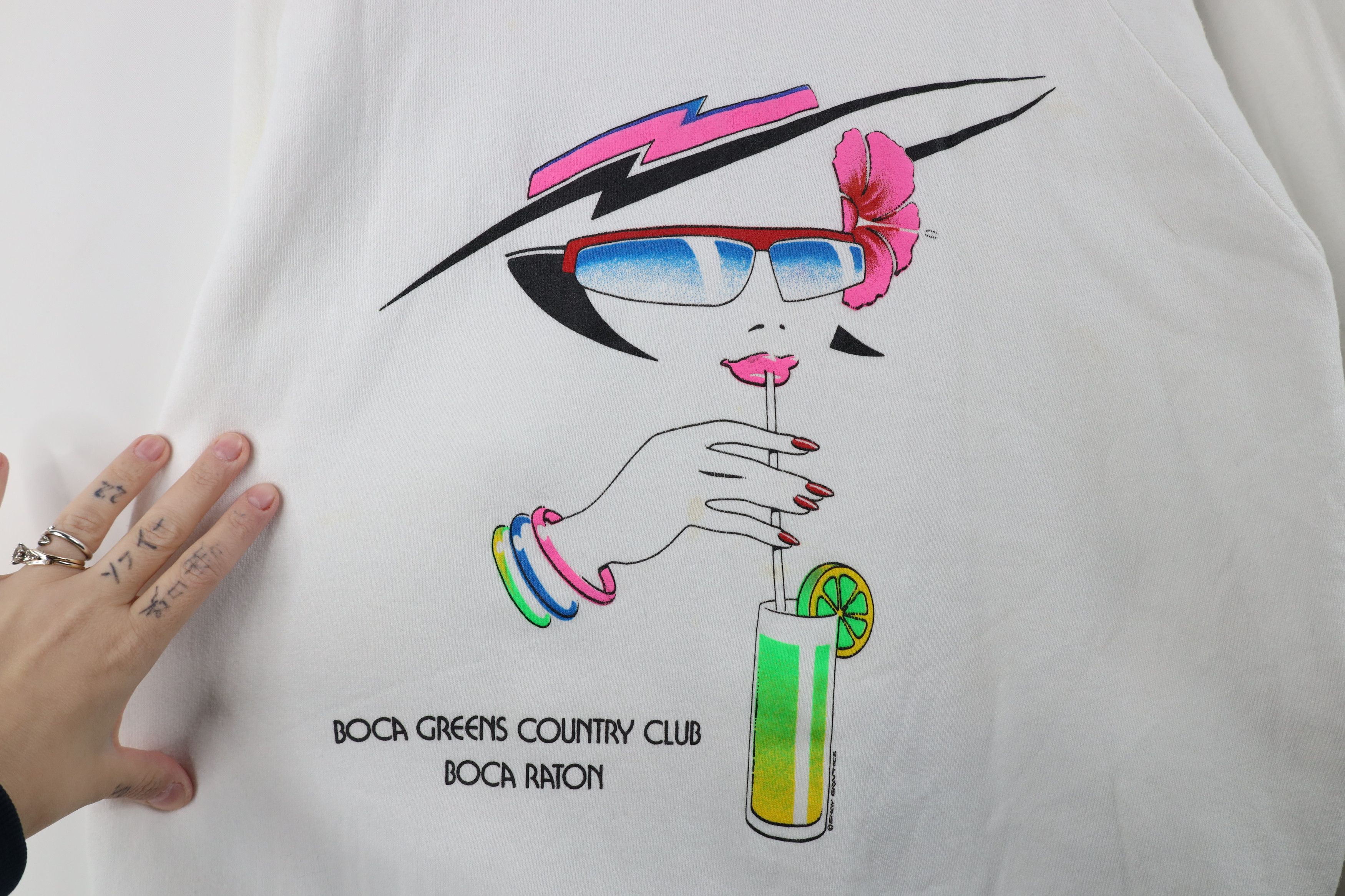 Vintage Vintage 90s Country Club High Fashion Sweatshirt White USA Size XL / US 12-14 / IT 48-50 - 4 Thumbnail