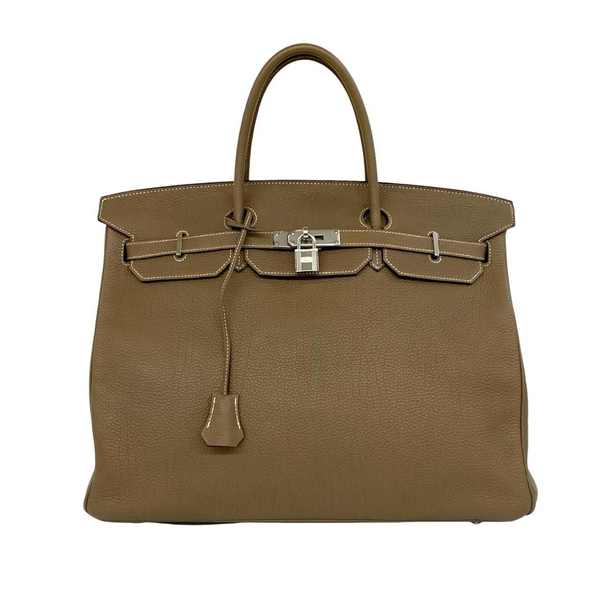 Hermes HERMES Birkin 40 Togo Leather Genuine Handbag Tote Bag Greige Etoupe 614-5 Size ONE SIZE - 1 Thumbnail