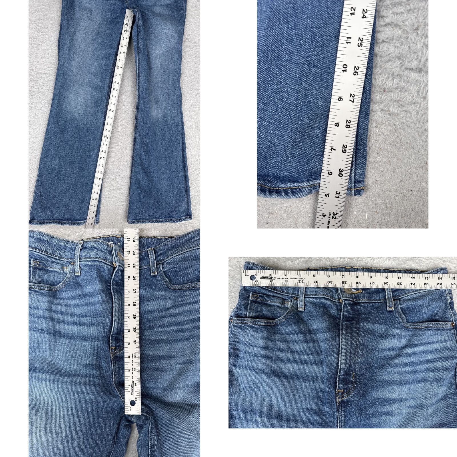 Old Navy Old Navy Jeans Womens 12 Blue Medium Wash High Rise Flare Denim 30x31 Pocket 5-Pocket Stretch Regular Vintage No Size 34" / US 12 / IT 48 - 8 Thumbnail