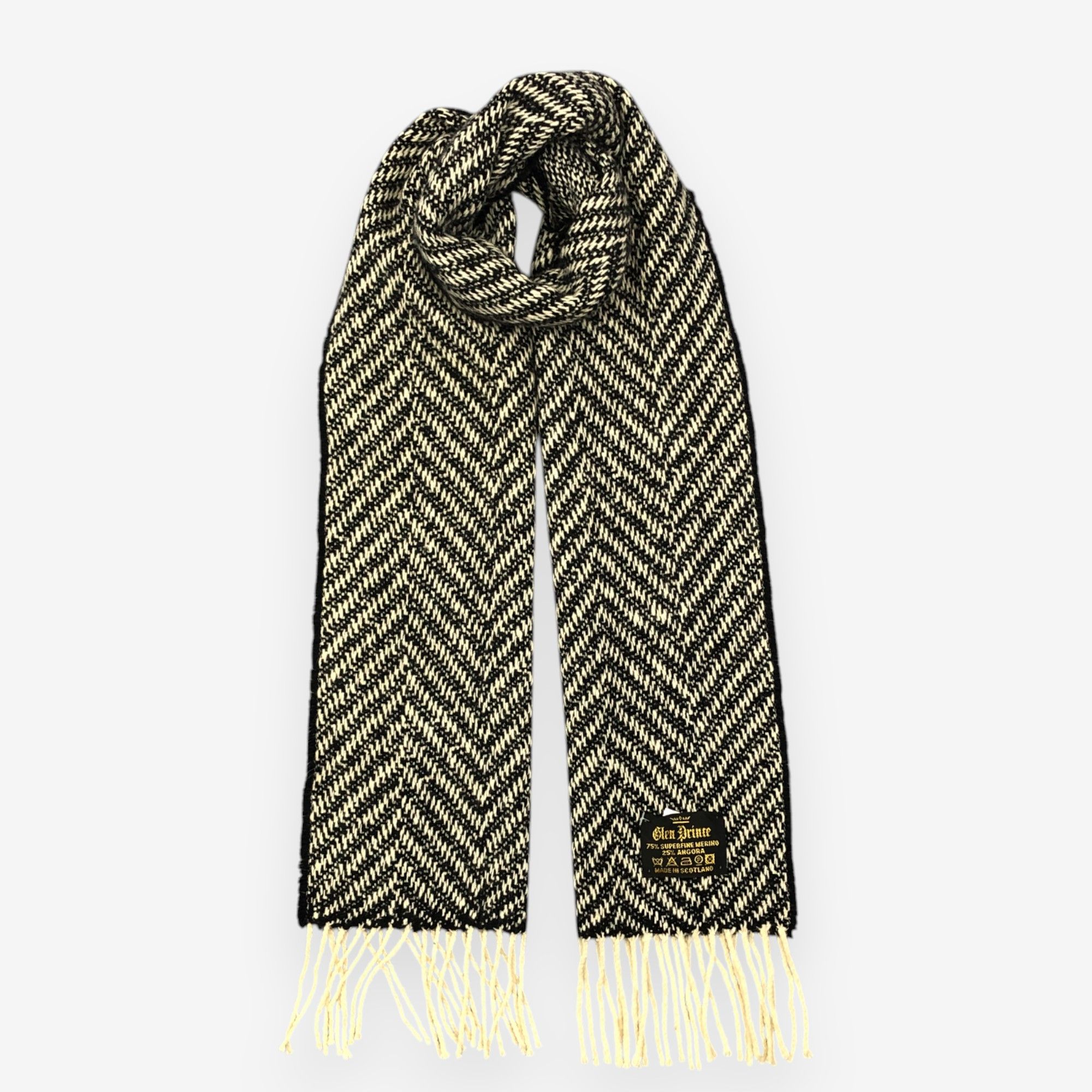 Japanese Brand Vintage Glen Prince Scarf Muffler Merino Wool Angora Scarves Size ONE SIZE - 1 Thumbnail