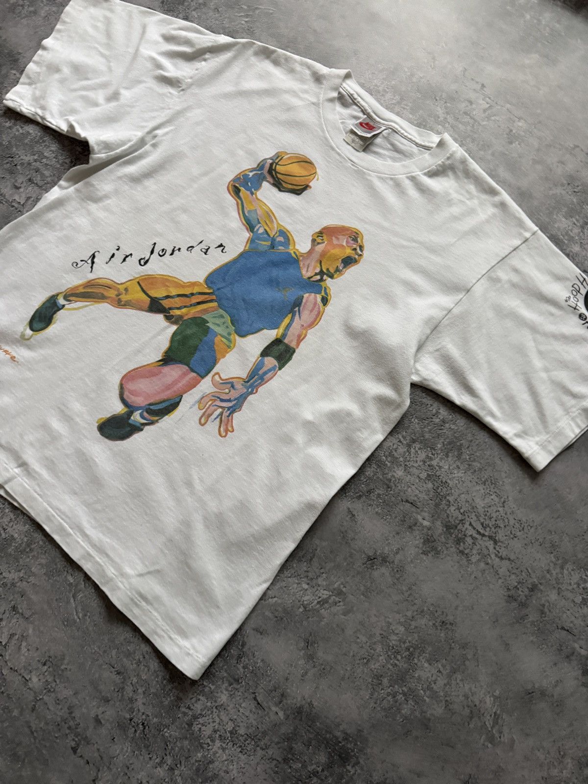 Nike Vintage 90s Nike Air Jordan HOOP HEROES PHILIP BURKE T-SHIRT Size US M / EU 48-50 / 2 - 3 Thumbnail