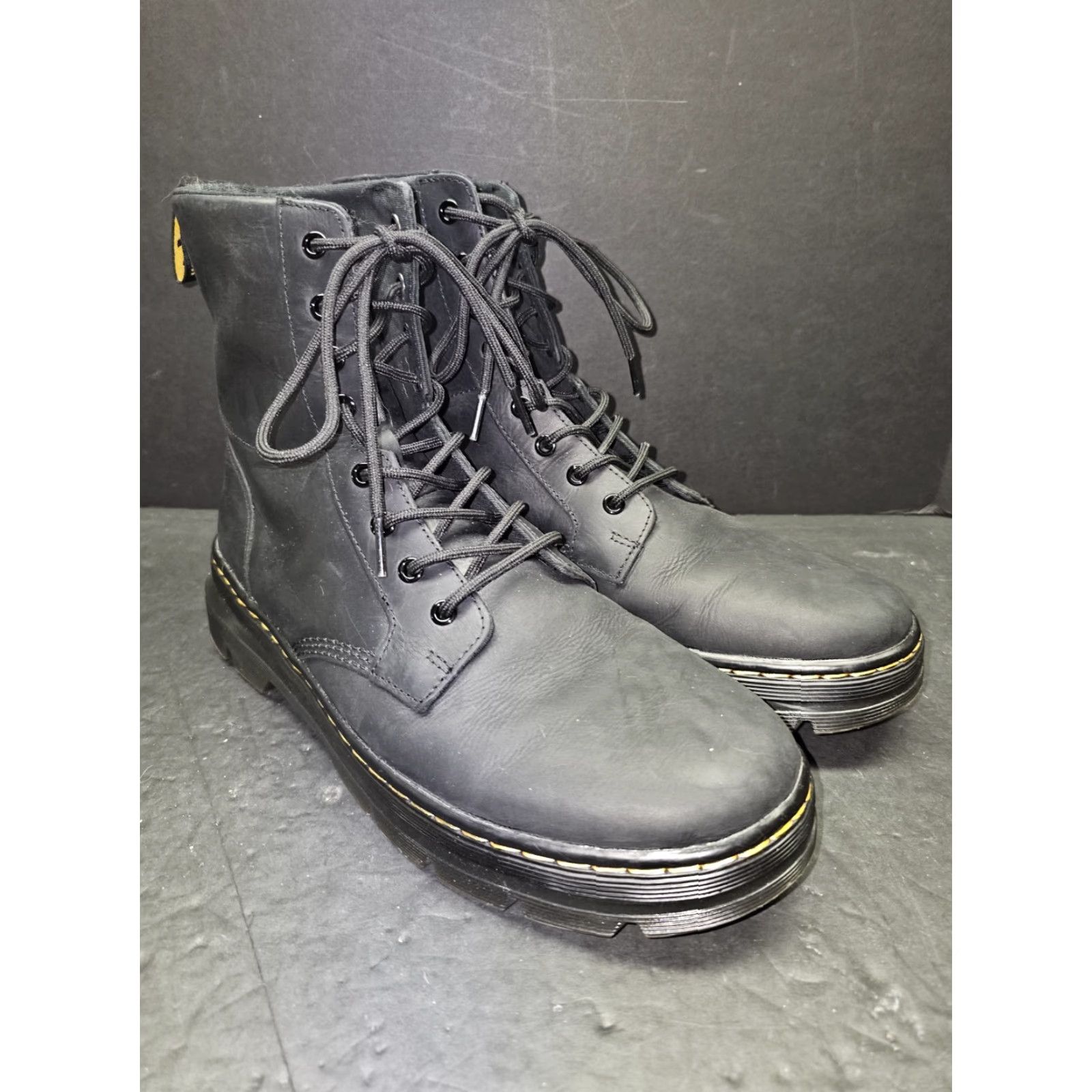 Dr. Martens Dr. Martens Combat Boots Mens Size US 12 Black Leather AirWair Combs 1460 90s Punk Gothic Slip Resistant Workwear Casual Boots Size US 12 / EU 45 - 6 Thumbnail