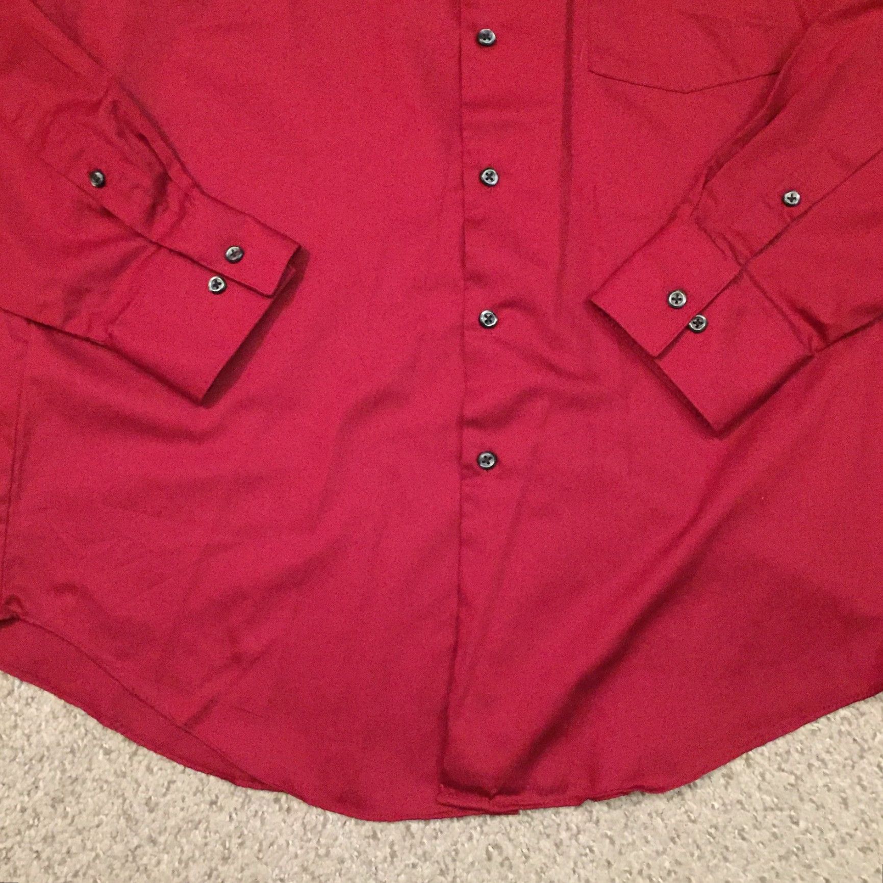 Van Heusen Van Heusen Shirt Mens 16.5 Red Lux Sateen Long Sleeve Fitted Button Up Size US XL / EU 56 / 4 - 4 Thumbnail