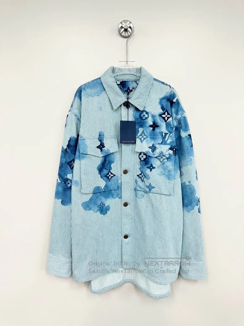Louis Vuitton Louis Vuitton Blue ink stripe print long-sleeve shirt jack Size US S / EU 44-46 / 1 - 1 Thumbnail