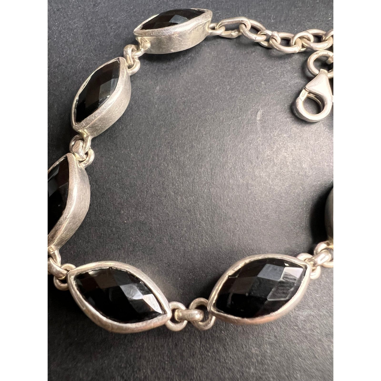 Other NEW Black onyx sterling silver 8 inch bracelet Size ONE SIZE - 9 Thumbnail