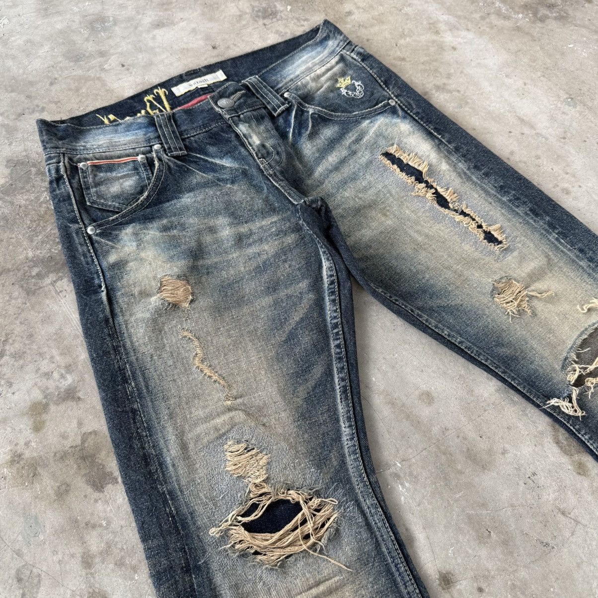 Japanese Brand W32 Vintage Varosh Selvedge Flare Boot cut Rusty Denim Jean Size US 32 / EU 48 - 8 Thumbnail