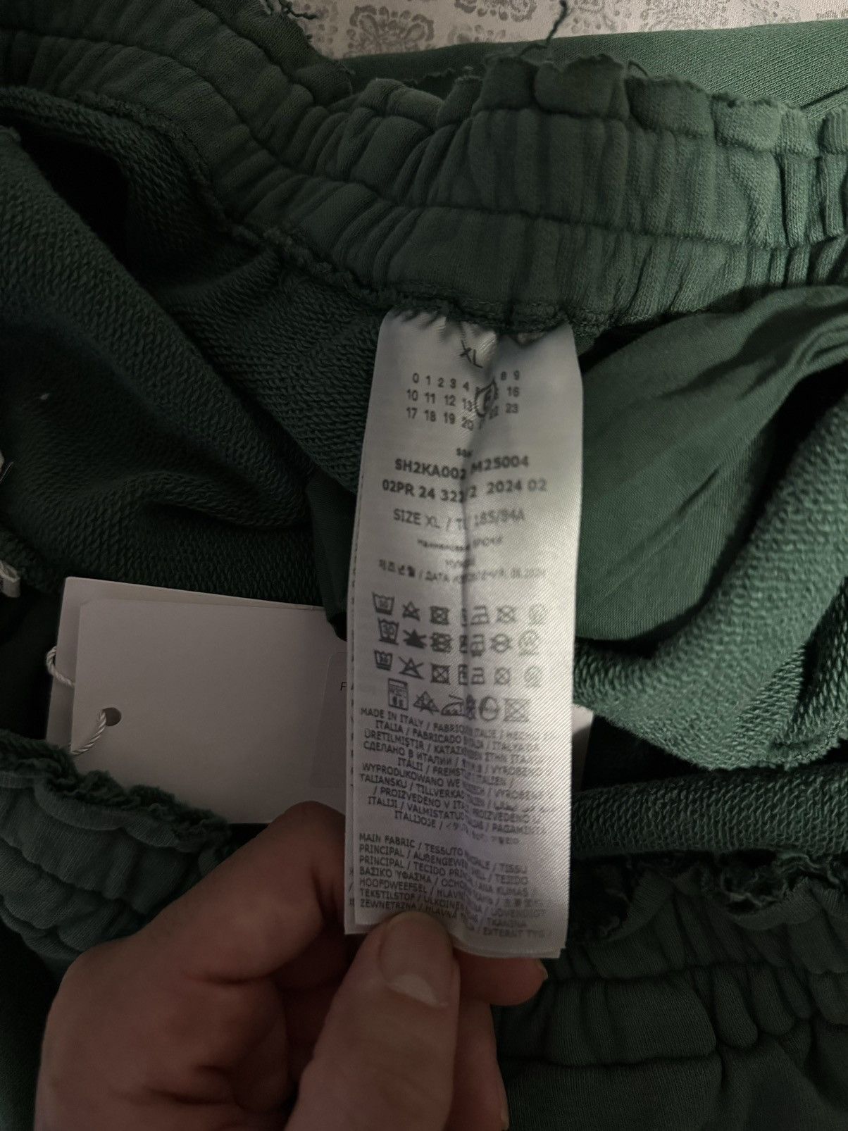 MM6 Margiela MM6 Destroyed/Distressed Green Number Motif Pants Size US 34 / EU 50 - 4 Thumbnail