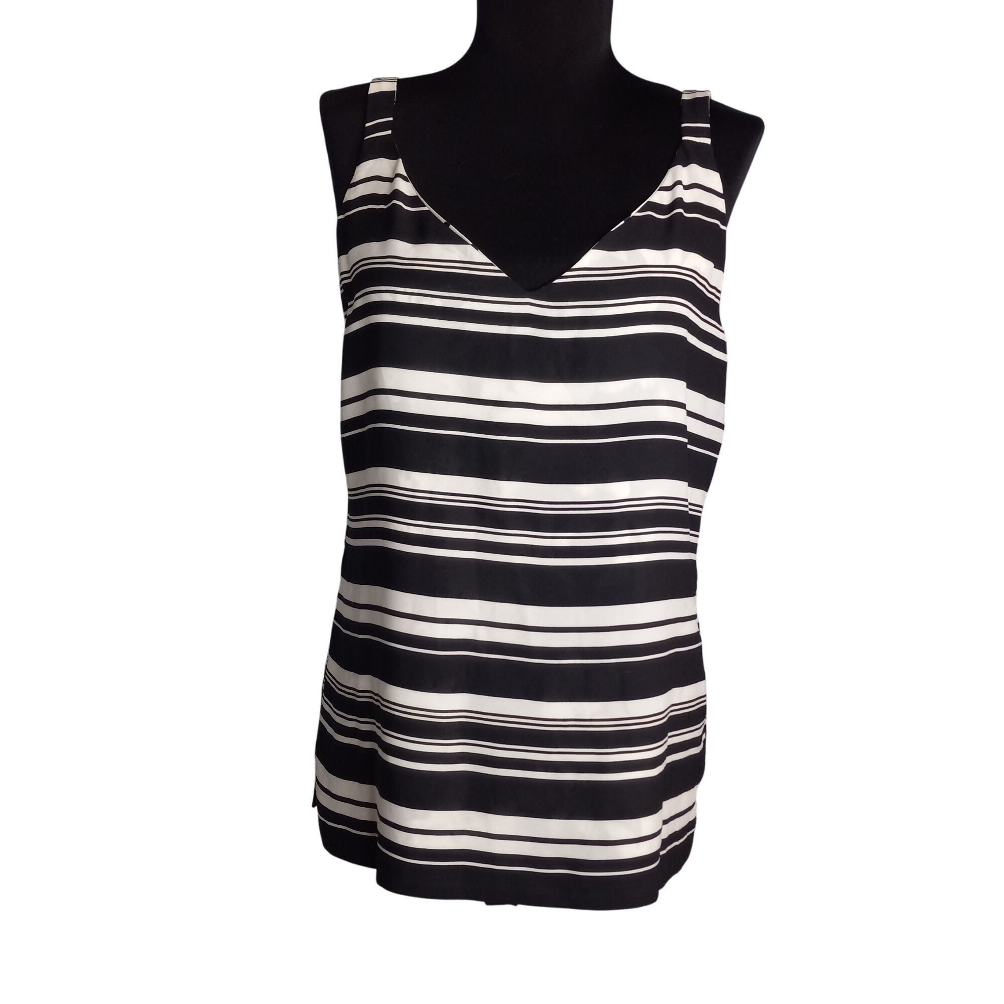 White House Black Market WHBM S Tank Top Reversible Sleeveless Floral Striped Print B Size S / US 4 / IT 40 - 3 Thumbnail