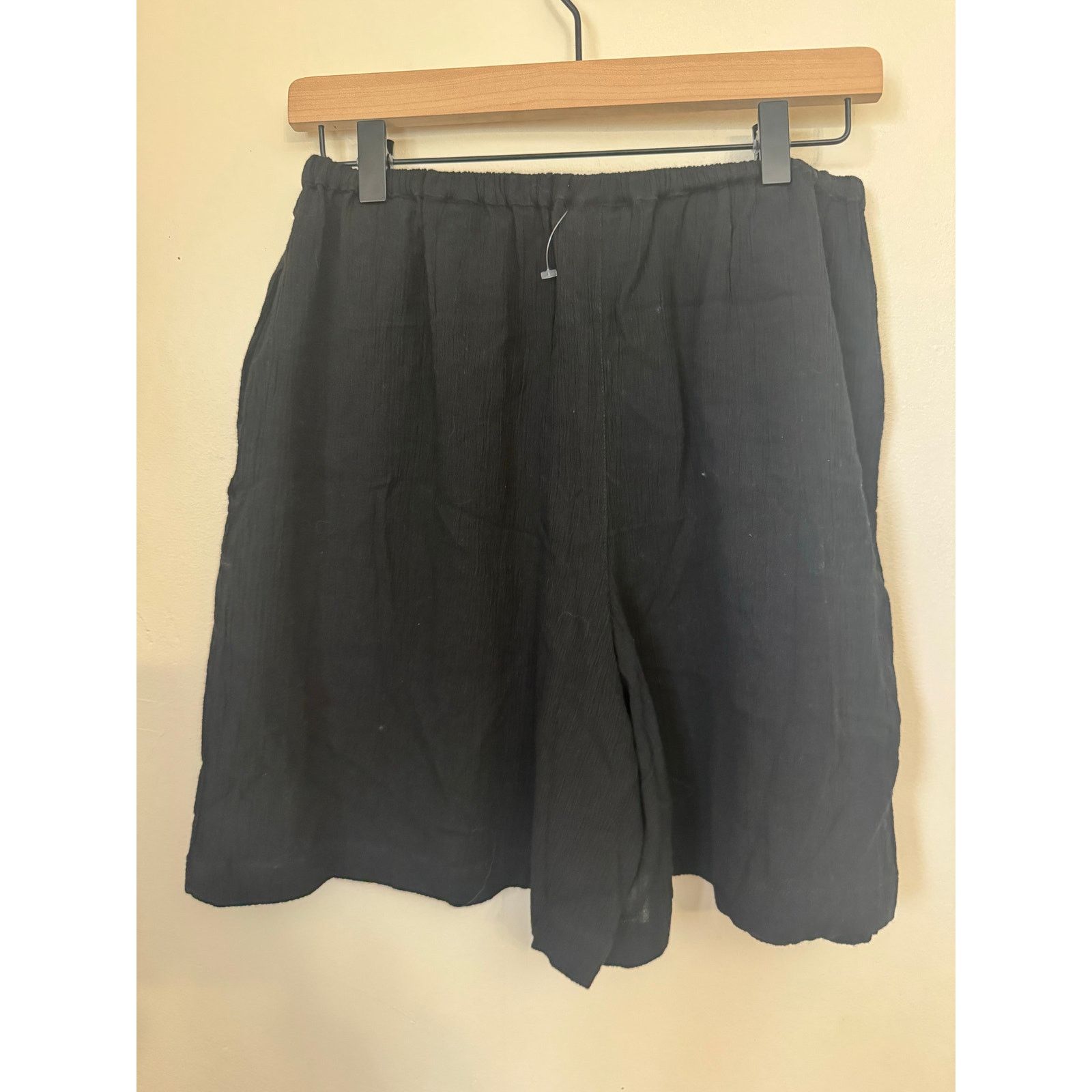 Other Vintage NWT 90s Regina Porter Black Crinkle Shorts Deadstock Size 34" / US 12 / IT 48 - 2 Thumbnail