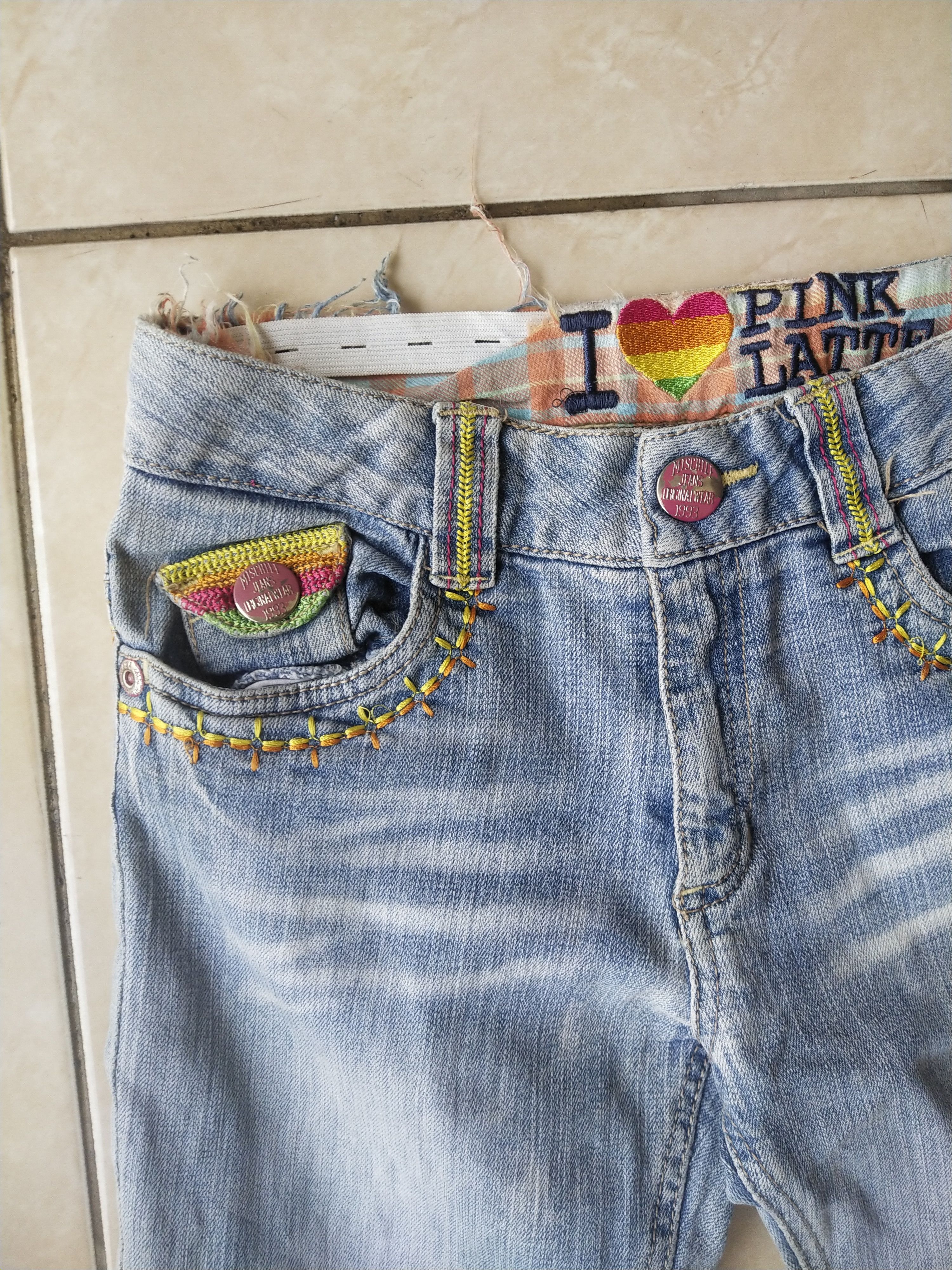 Hysteric Glamour Pink Latte Y2K Embroidered Rainbow Jeans Harajuku J-Fashion Size 27" / US 4 / IT 40 - 8 Thumbnail