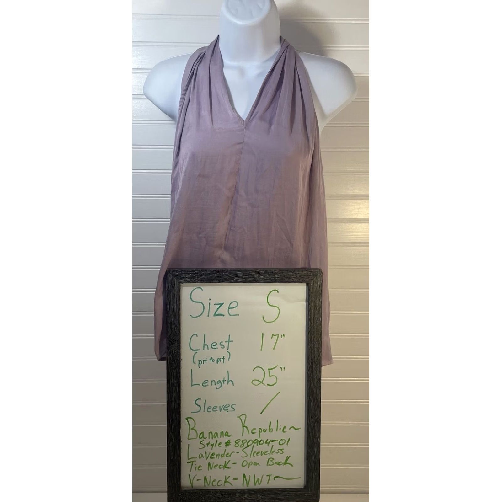 Banana Republic Banana Republic Sleeveless Tie Neck Blouse Women Small Lavender NWT New Size S / US 4 / IT 40 - 6 Thumbnail