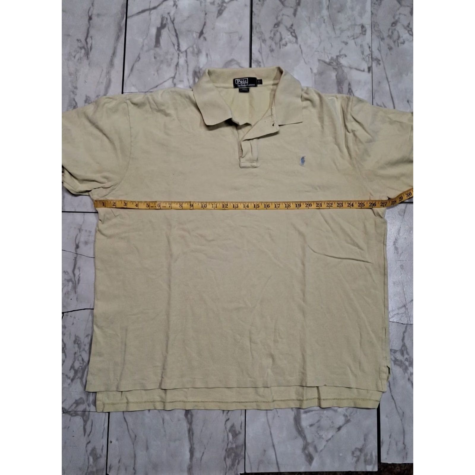 Polo Ralph Lauren Polo Ralph Lauren Polo Shirt Mens 2XLT Pale Yellow Short Sleeve Casual Size US XXL / EU 58 / 5 - 2 Thumbnail
