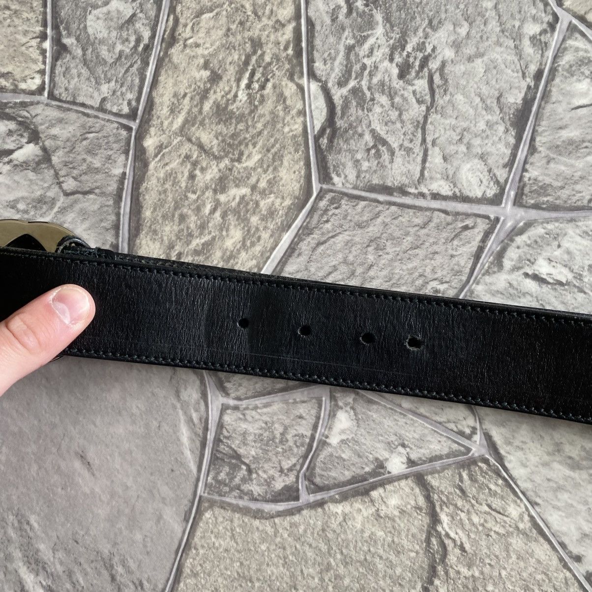 Gucci Vintage Gucci GG Leather Big Logo Belt Size ONE SIZE - 7 Thumbnail