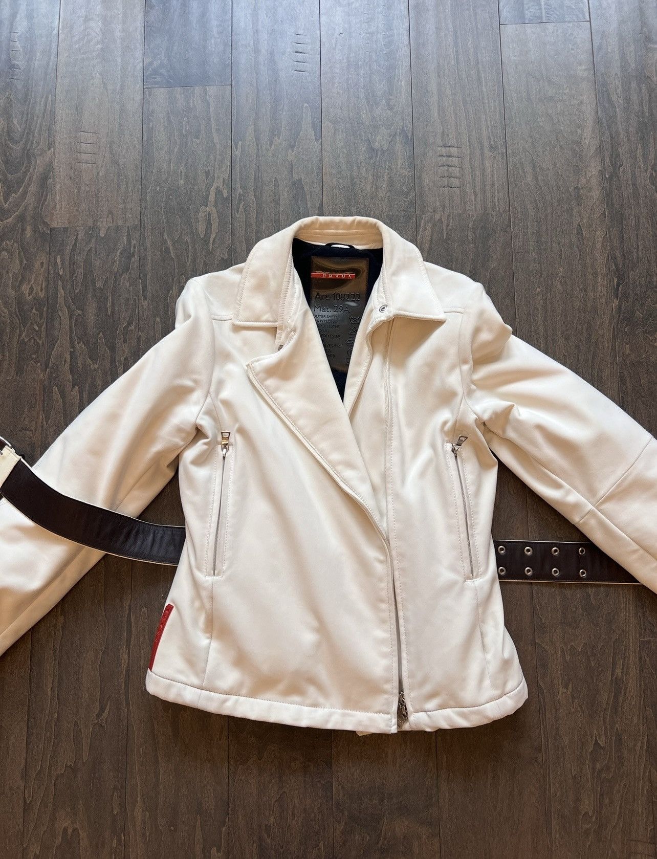 Prada Prada Belted Vintage biker jacket Size S / US 4 / IT 40 - 3 Thumbnail