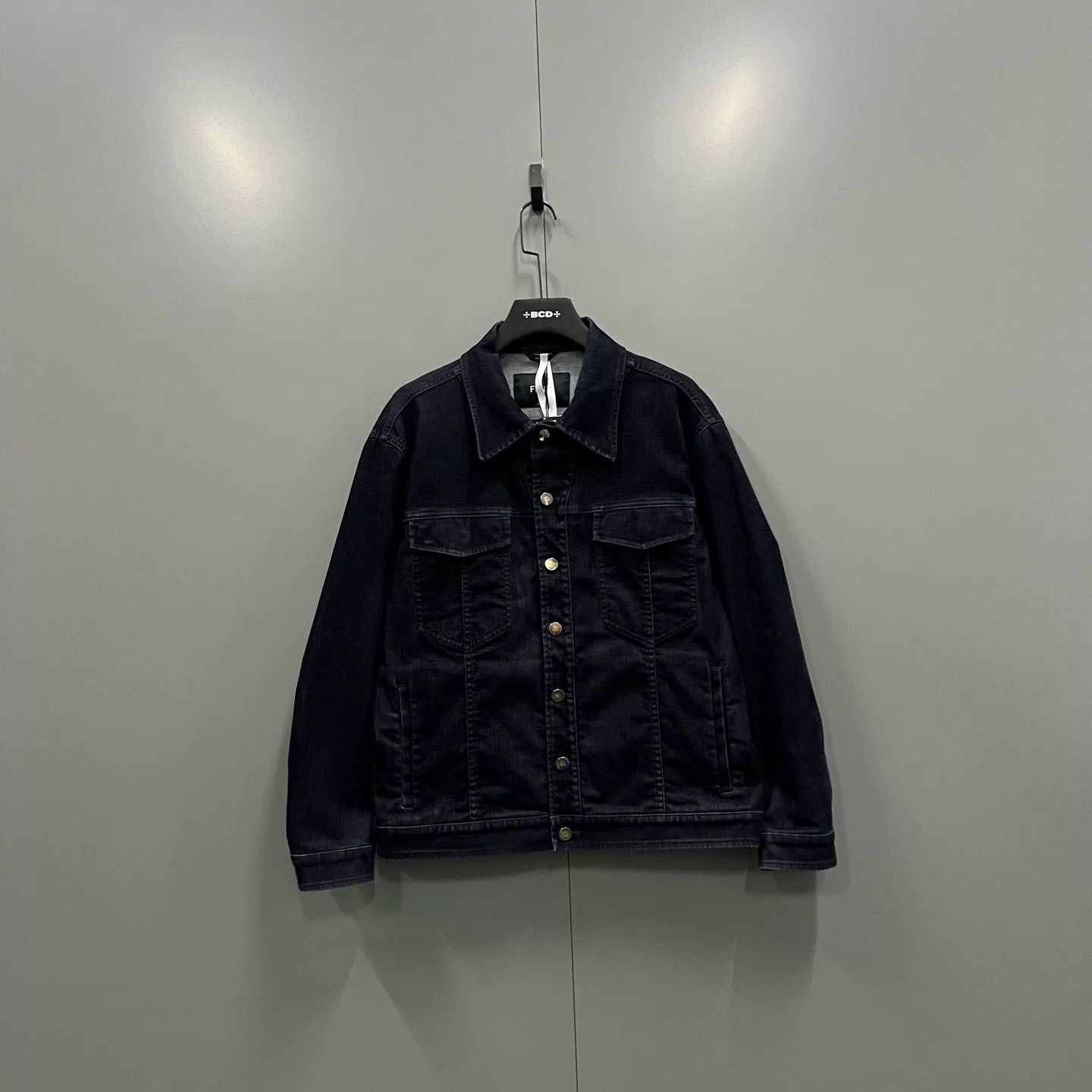 Fendi FENDI Navy Flocked Jacket Size 52 Size US L / EU 52-54 / 3 - 1 Thumbnail