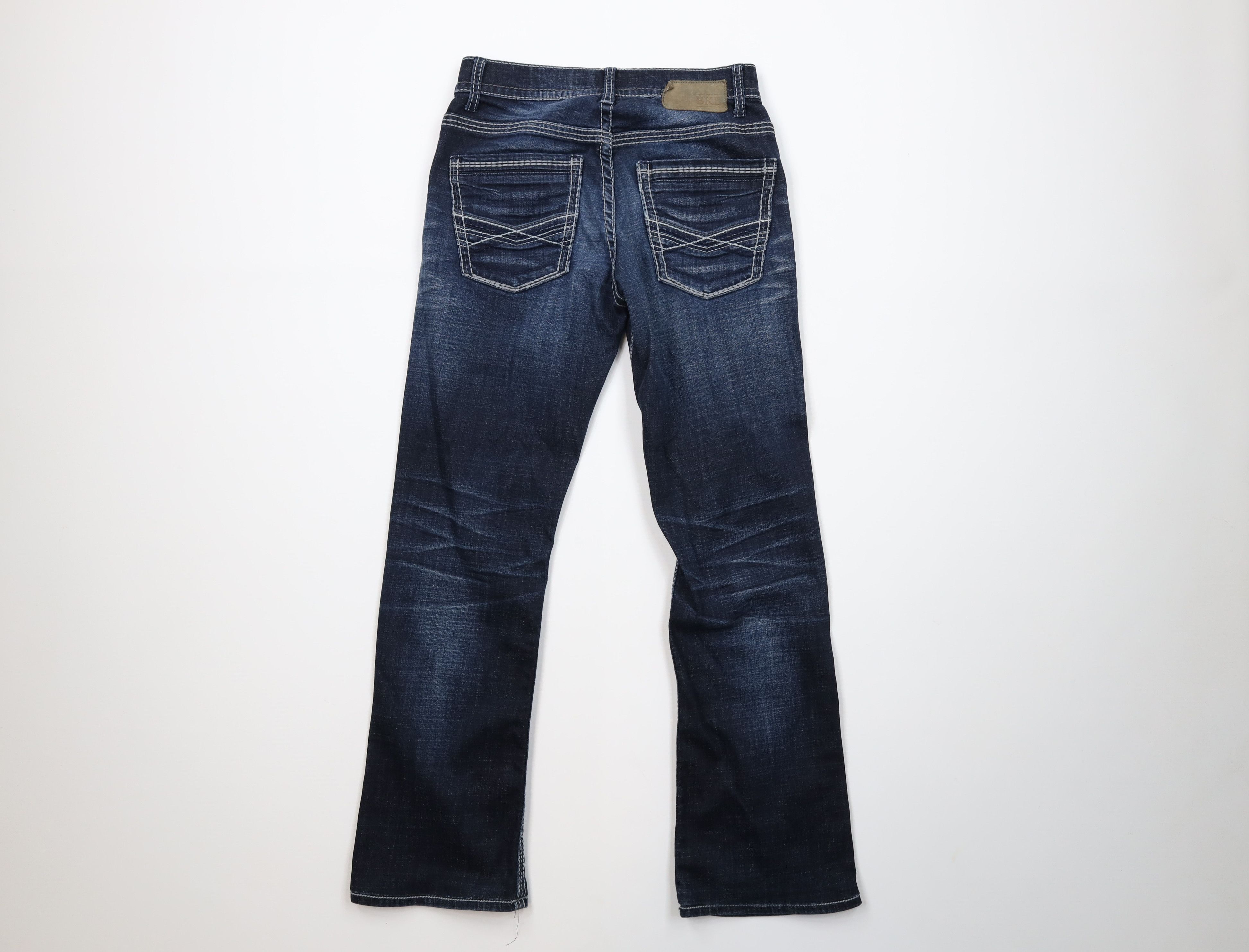 Vintage Buckle BKE Thick Stitch Stretch Bootleg Denim Jeans Blue Size 27" / US 4 / IT 40 - 8 Thumbnail