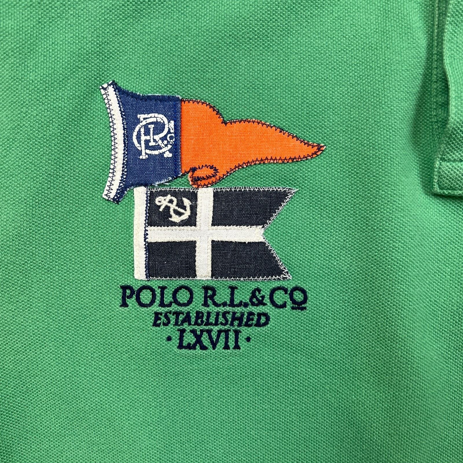 Polo Ralph Lauren × Vintage Polo Ralph Lauren Shirt Nautical Flags Big Pony Short Sleeve Size US L / EU 52-54 / 3 - 3 Thumbnail