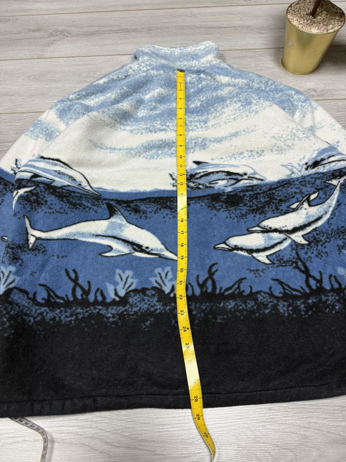 Vintage Dolphins 🐬 made in UK waves sea vintage fleece all over zip Size US XL / EU 56 / 4 - 9 Thumbnail