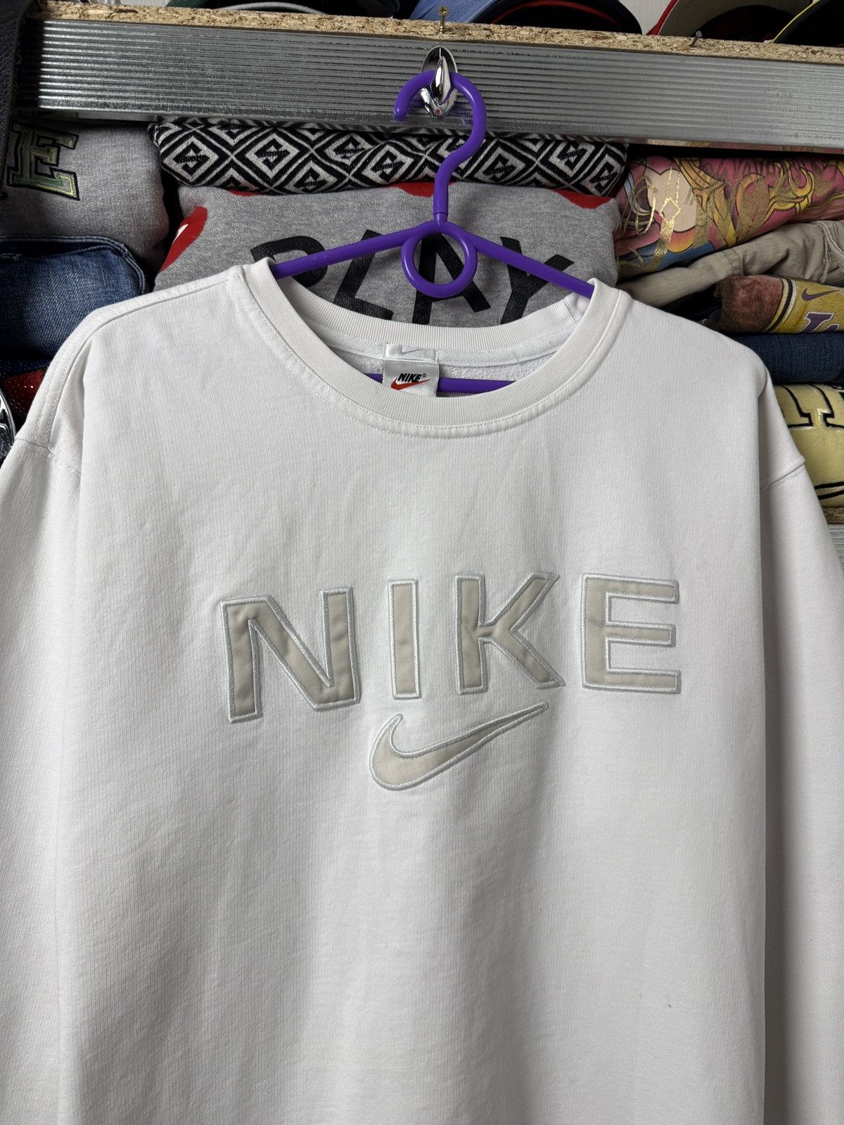 Nike Nike Vintage Sweatshirt Big Logo Swoosh 90s Size US L / EU 52-54 / 3 - 3 Thumbnail