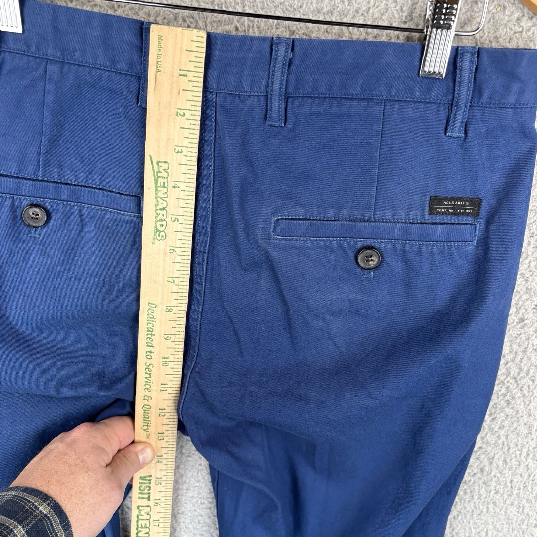 Allsaints AllSaints Pants Mens 32x30 Chino Slim Straight Blue Preppy 100% Cotton Regular Waist Size 32 Size US 32 / EU 48 - 7 Thumbnail
