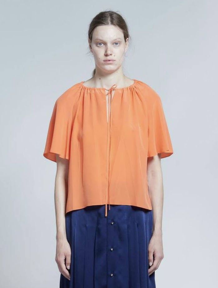 image of Marni O1W1Db10524 Neck Silk Top In Orange, Women's (Size 2XL)