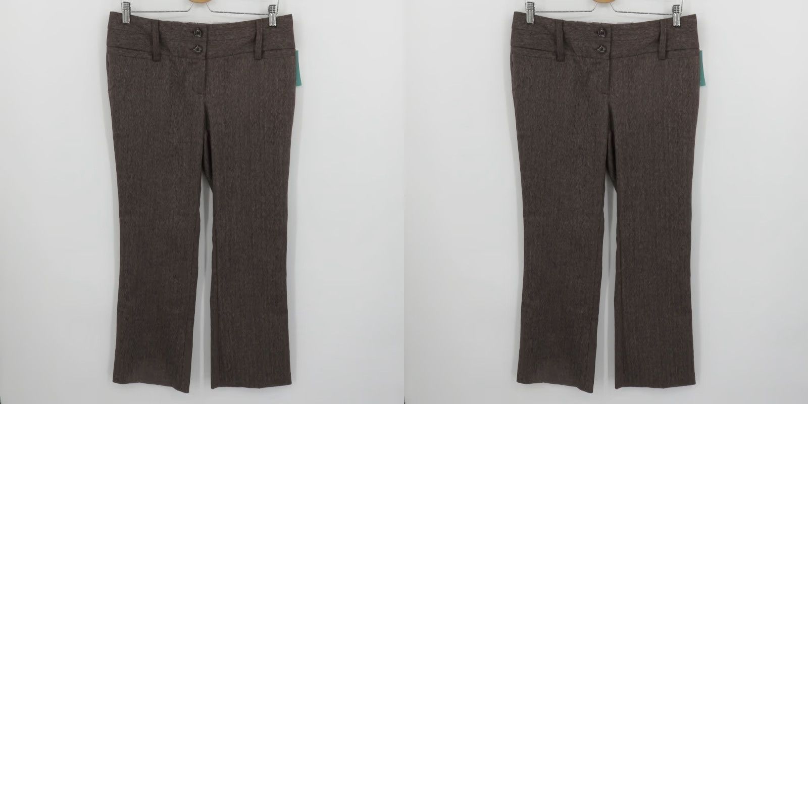 Maurices Junior's 7 Short 7S Brown Heathered Dress Pants - Flat Front, Button Zip, New, Women, Regular, Size 7, Brown