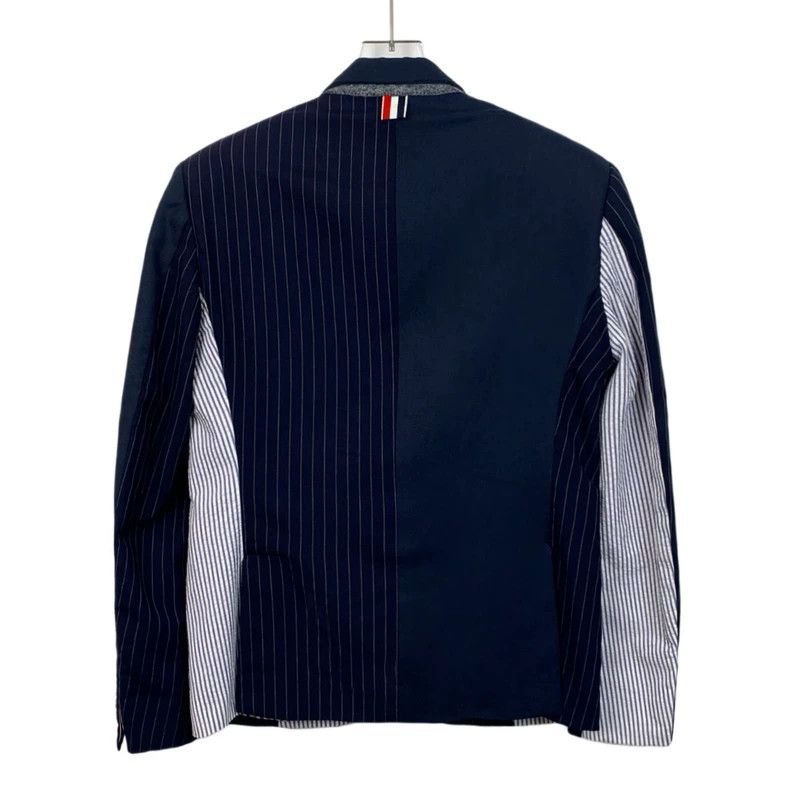 Thom Browne Thom Browne Size 2 Color-blocked striped cotton lapel sing Size 38R - 2 Thumbnail