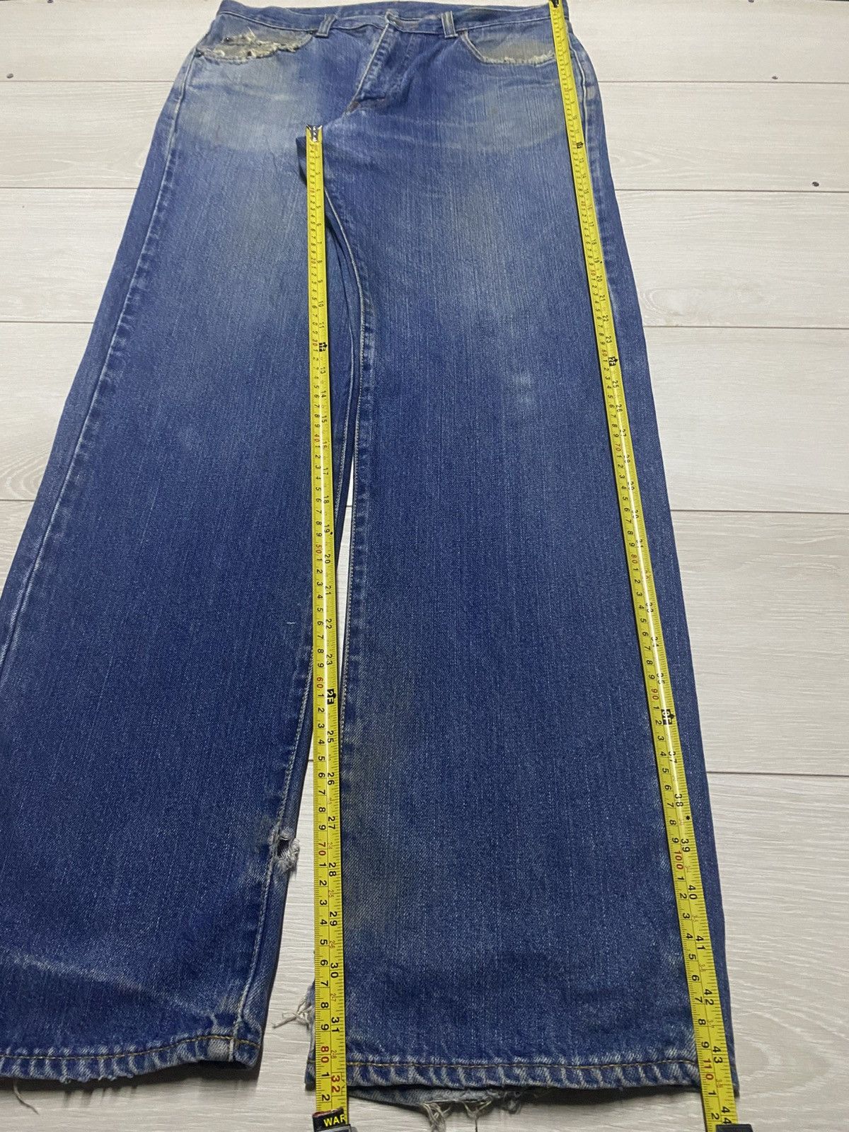 Undercover × Uniqlo Vintage Warehouse & co Mud Wash Distressed Loose Jeans Size US 33 - 15 Thumbnail
