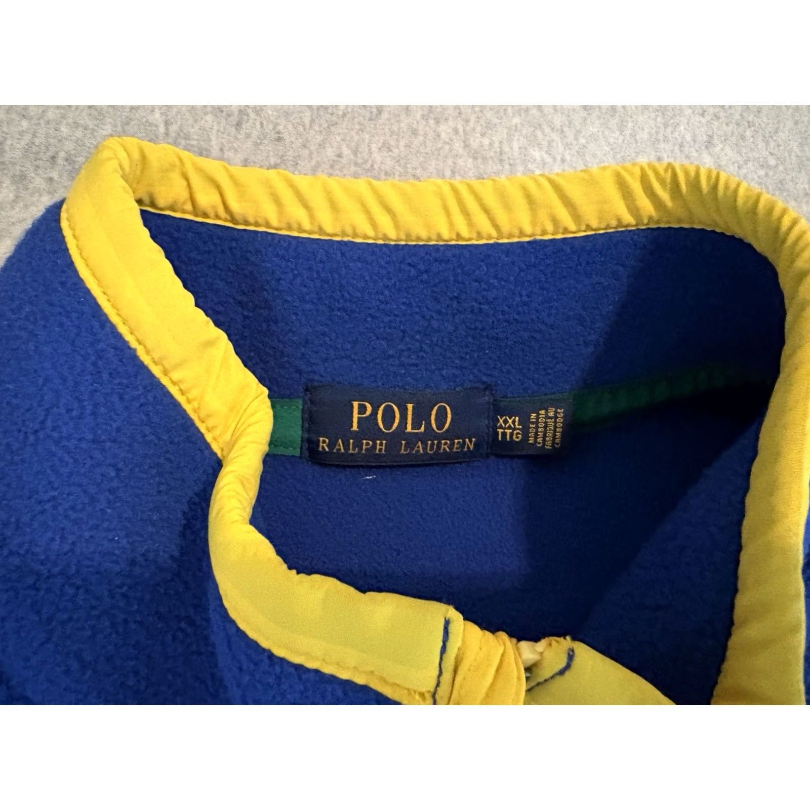 Polo Ralph Lauren Polo Ralph Lauren Blue Yellow Fleece Pullover Sweater Mens 2XL XXL Logo Solid Long Sleeve Pullover USA 2XL Mens Size US XXL / EU 58 / 5 - 2 Thumbnail