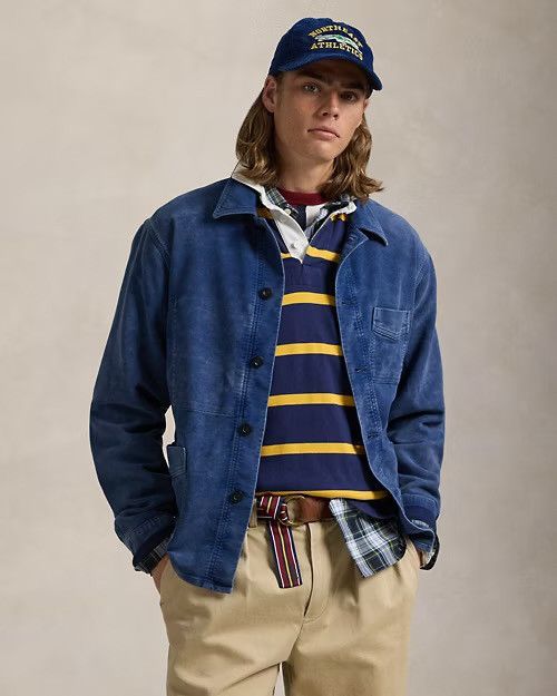 Polo Ralph Lauren Polo Ralph Lauren Moleskin Utility Jacket Melazzo (Blue) XL Size US XL / EU 56 / 4 - 2 Thumbnail