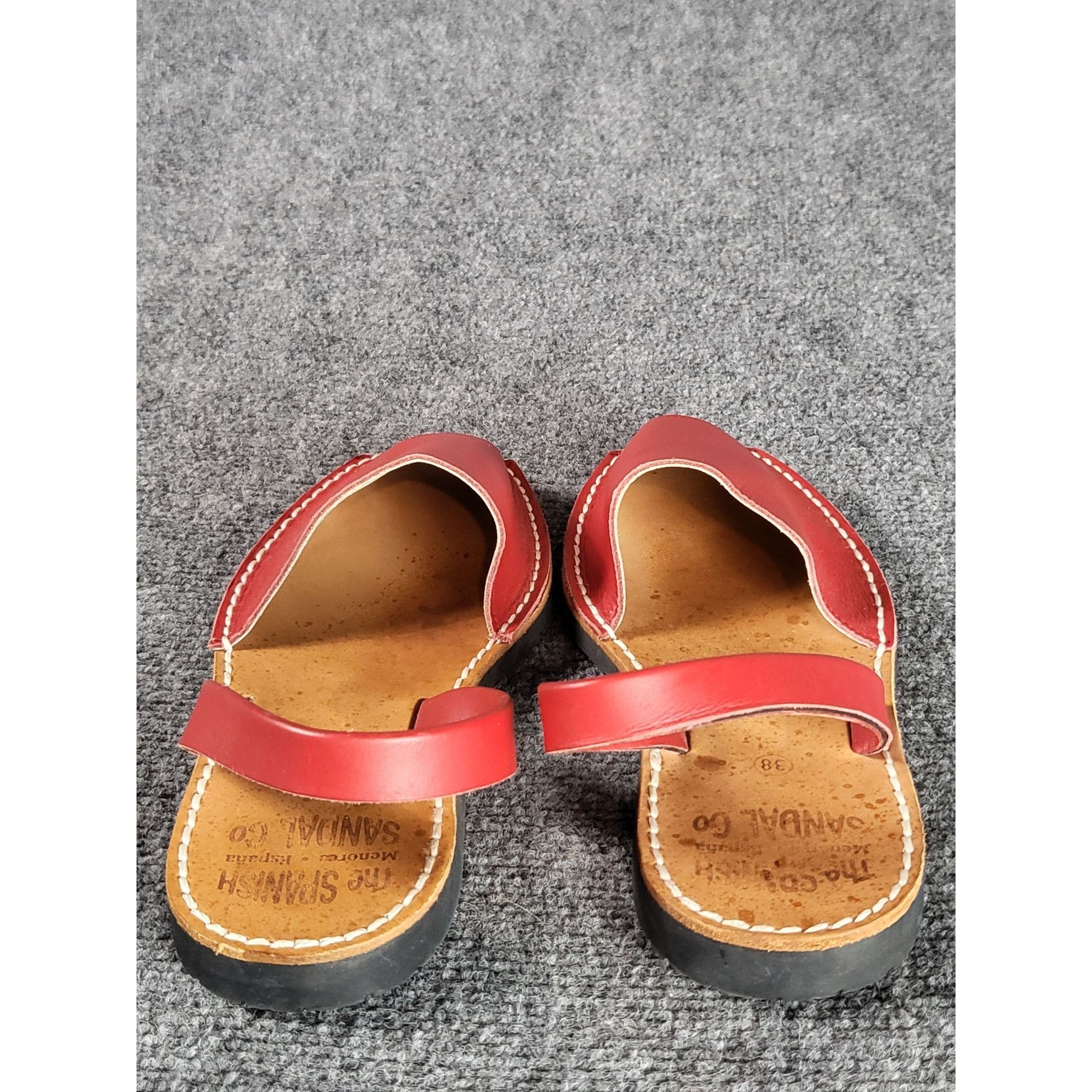 Malibu Sandals The Spanish Sandal Company Women Sz 38 EU 7.5 US Red Leather Size US 7.5 / IT 37.5 - 4 Thumbnail