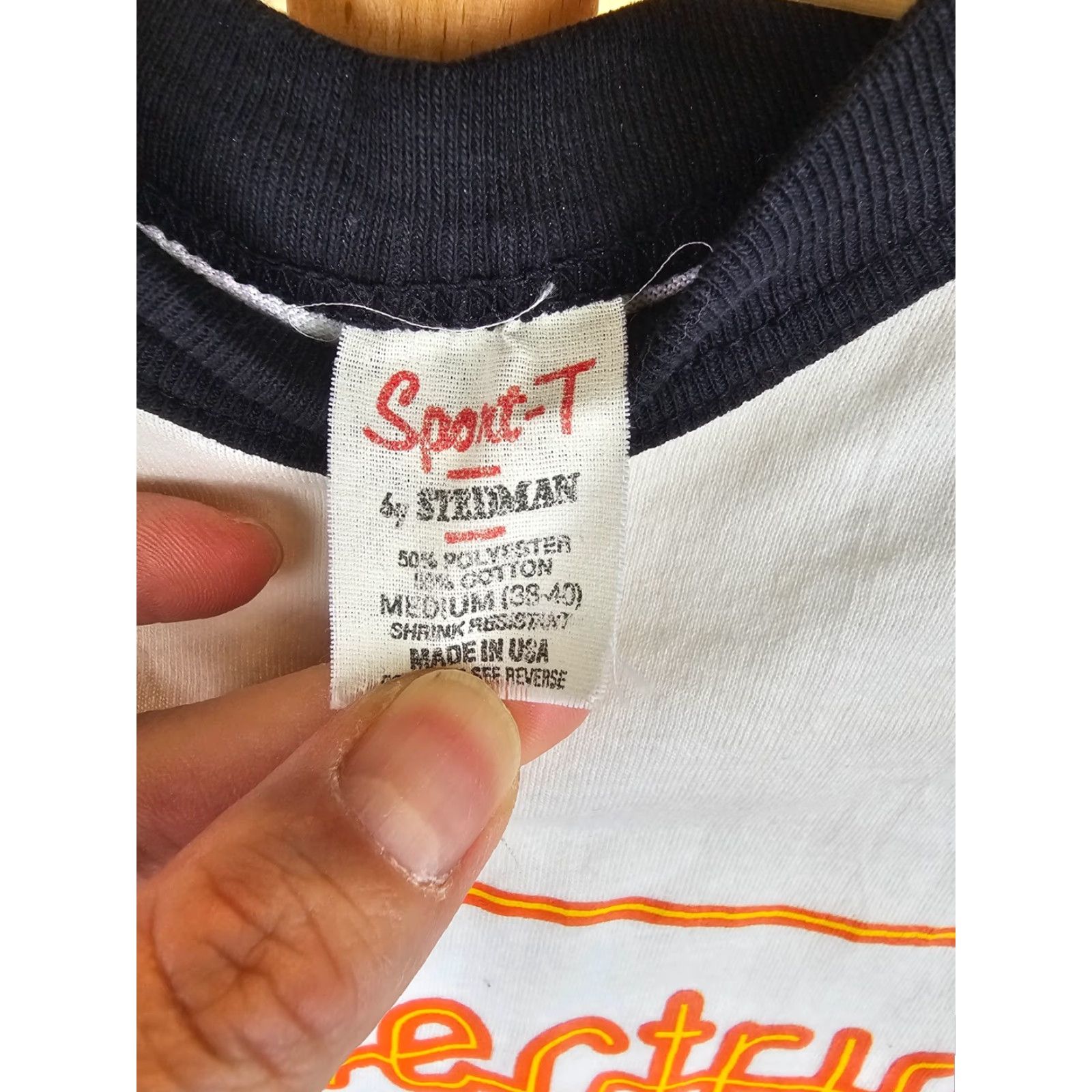 Vintage VINTAGE I'M ELECTRIC T-SHIRT Raglan JERSEY 80's SPORT T White M Men's Short Sleeve Cotton 3/4 Sleeve Round Neck Size US M / EU 48-50 / 2 - 6 Thumbnail