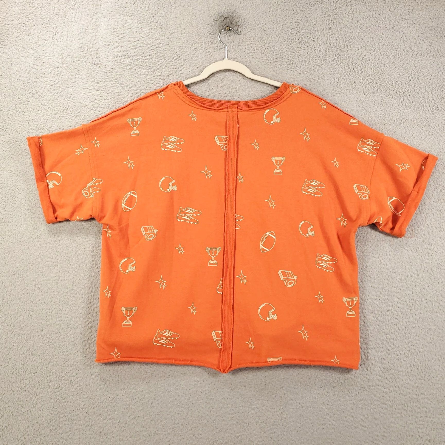 Whistles UMGEE Blouse Womens L Orange Football Graphic Sweater Helmets Trophy Whistle Size L / US 10 / IT 46 - 7 Thumbnail