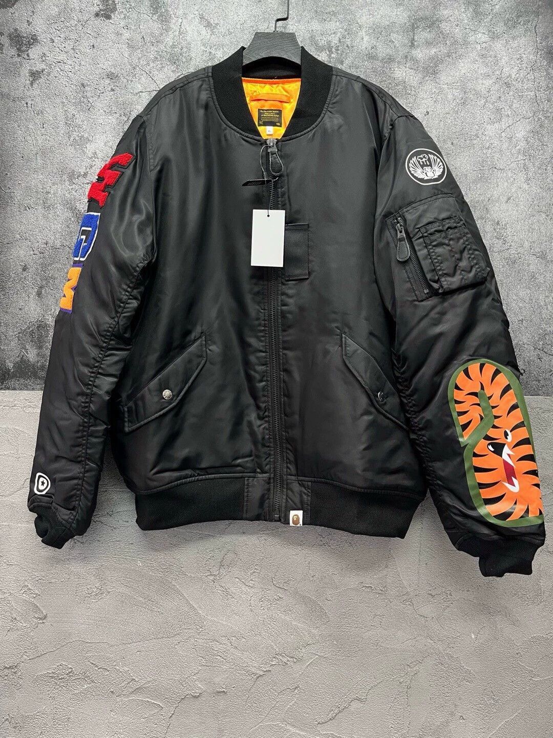 Bape Black Bomber Jacket with Embroidered Sleeve Art Size US L / EU 52-54 / 3 - 1 Thumbnail