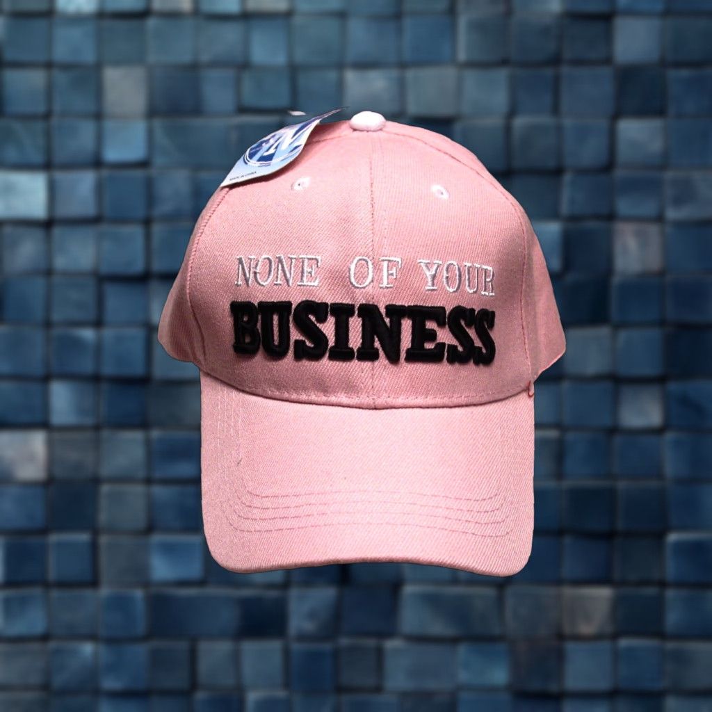 Pinko VINTAGE Baseball Cap Women Adjustable Pink Funny "None of Your Business" Cap Size ONE SIZE - 1 Thumbnail