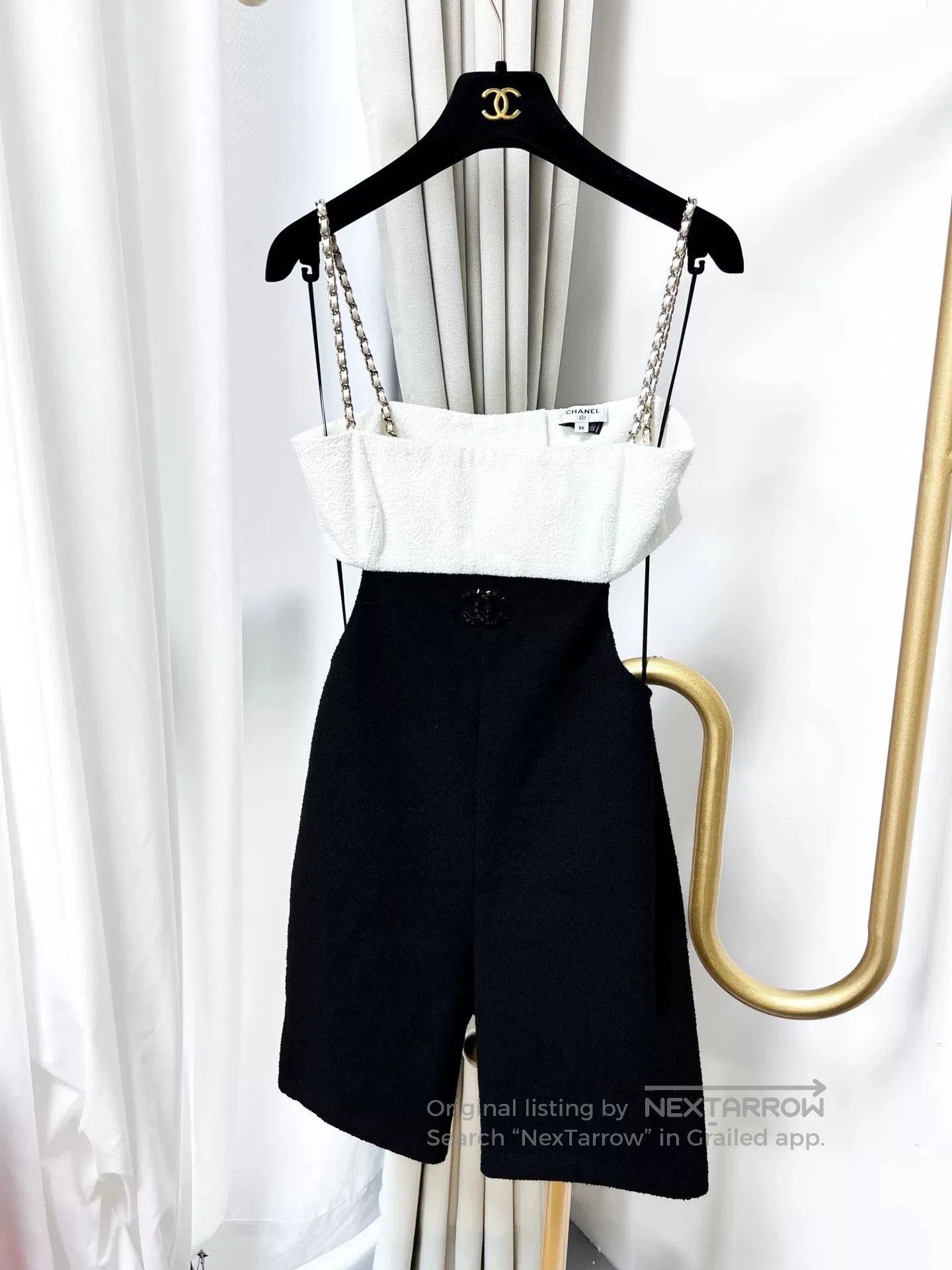 Chanel Chanel 22S Black White Backless Jumpsuit. Size US 36 / EU 52 - 4 Thumbnail